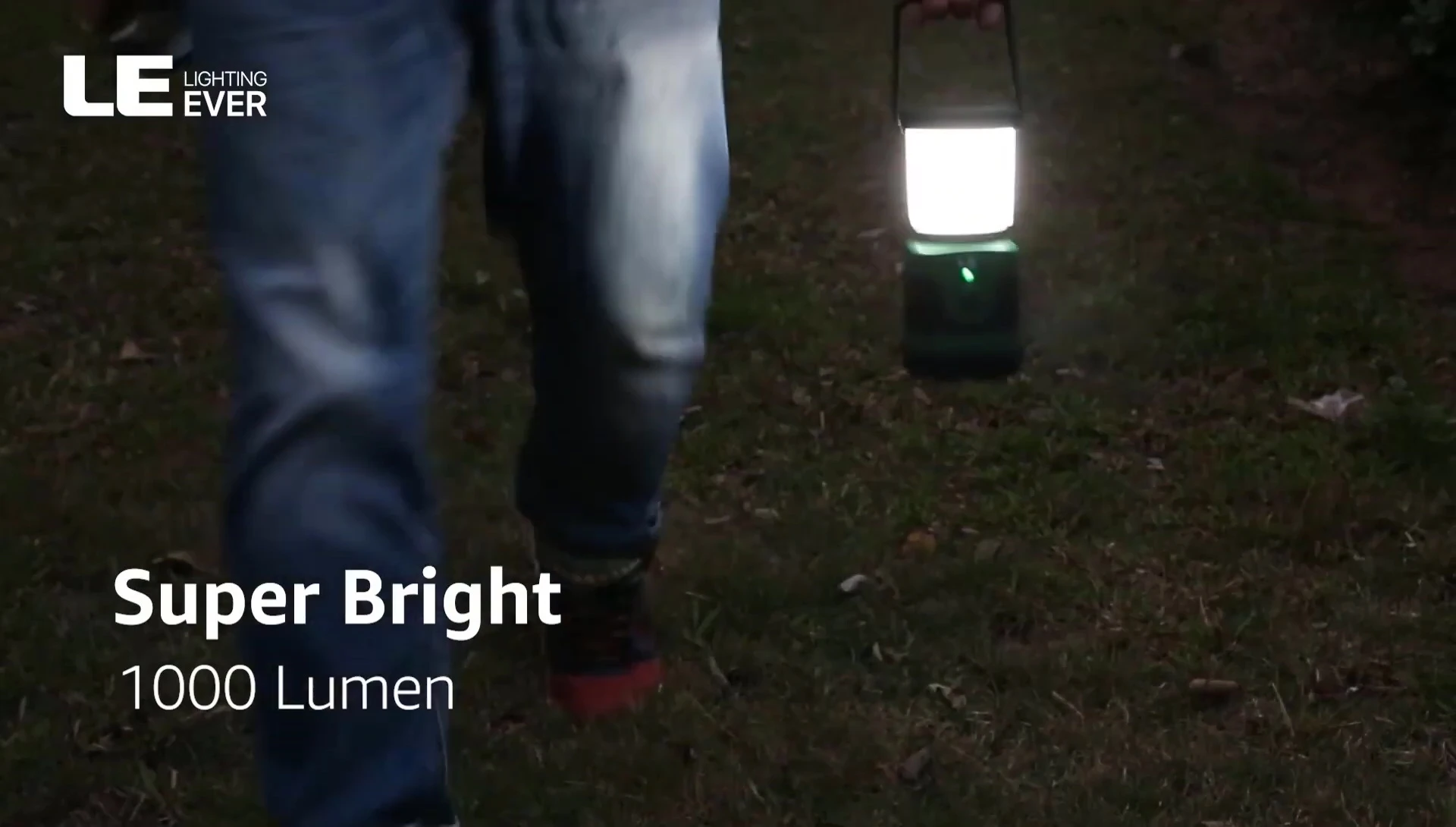 Demonstrating the lantern's versatile hanging options