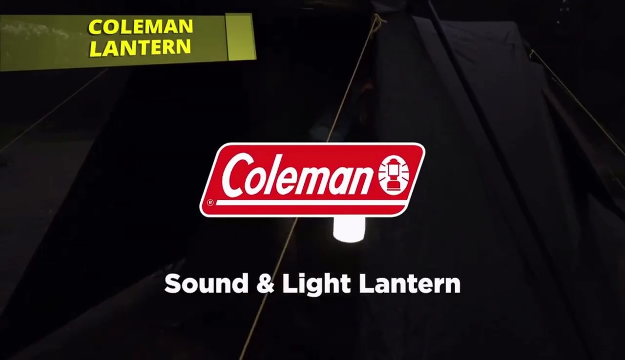 The Coleman lantern showcasing its 360-degree sound and light feature.