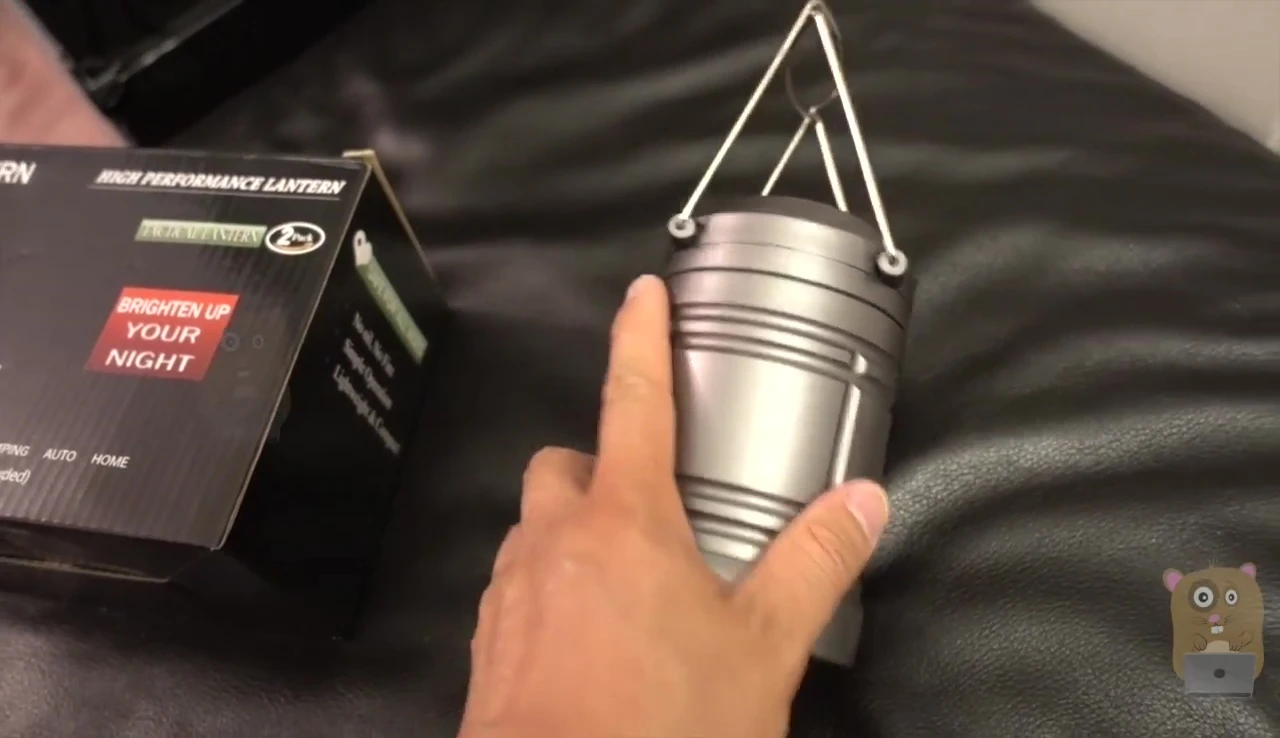 The lantern on, demonstrating the 360-degree illumination.
