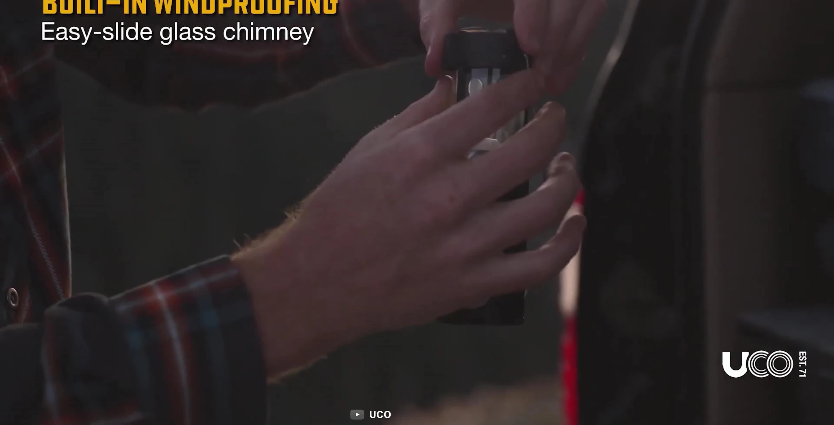 Showing the easy-slide glass chimney