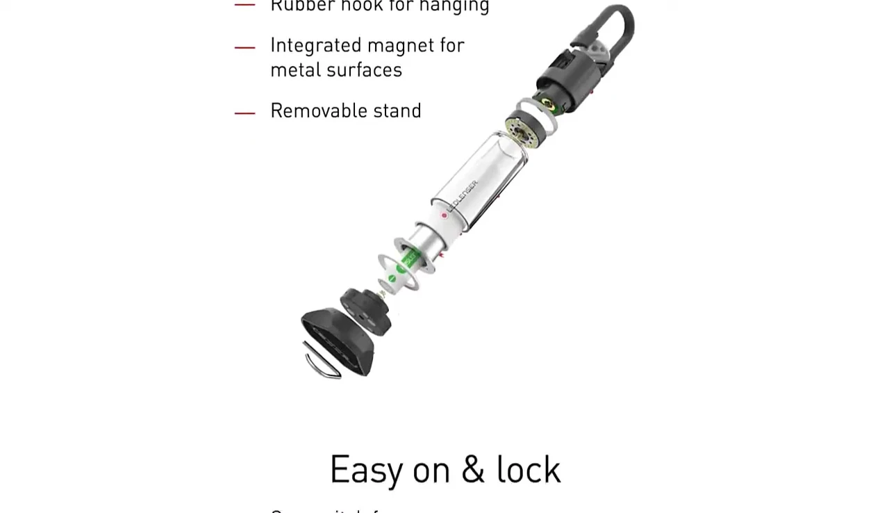 Close-up of the ML6's magnetic base and hook