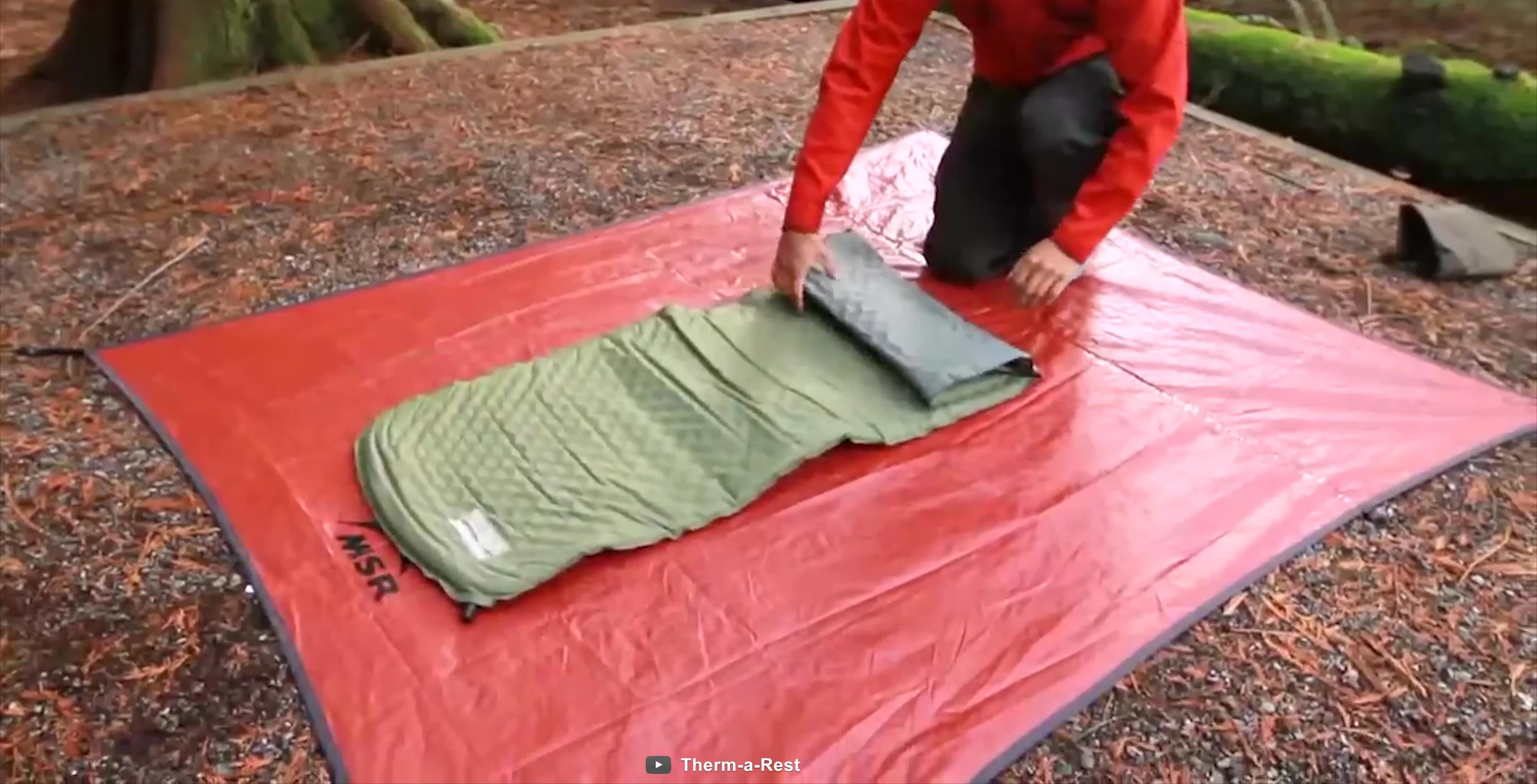 Close-up of the Therm-a-Rest Trail Lite's shape and features