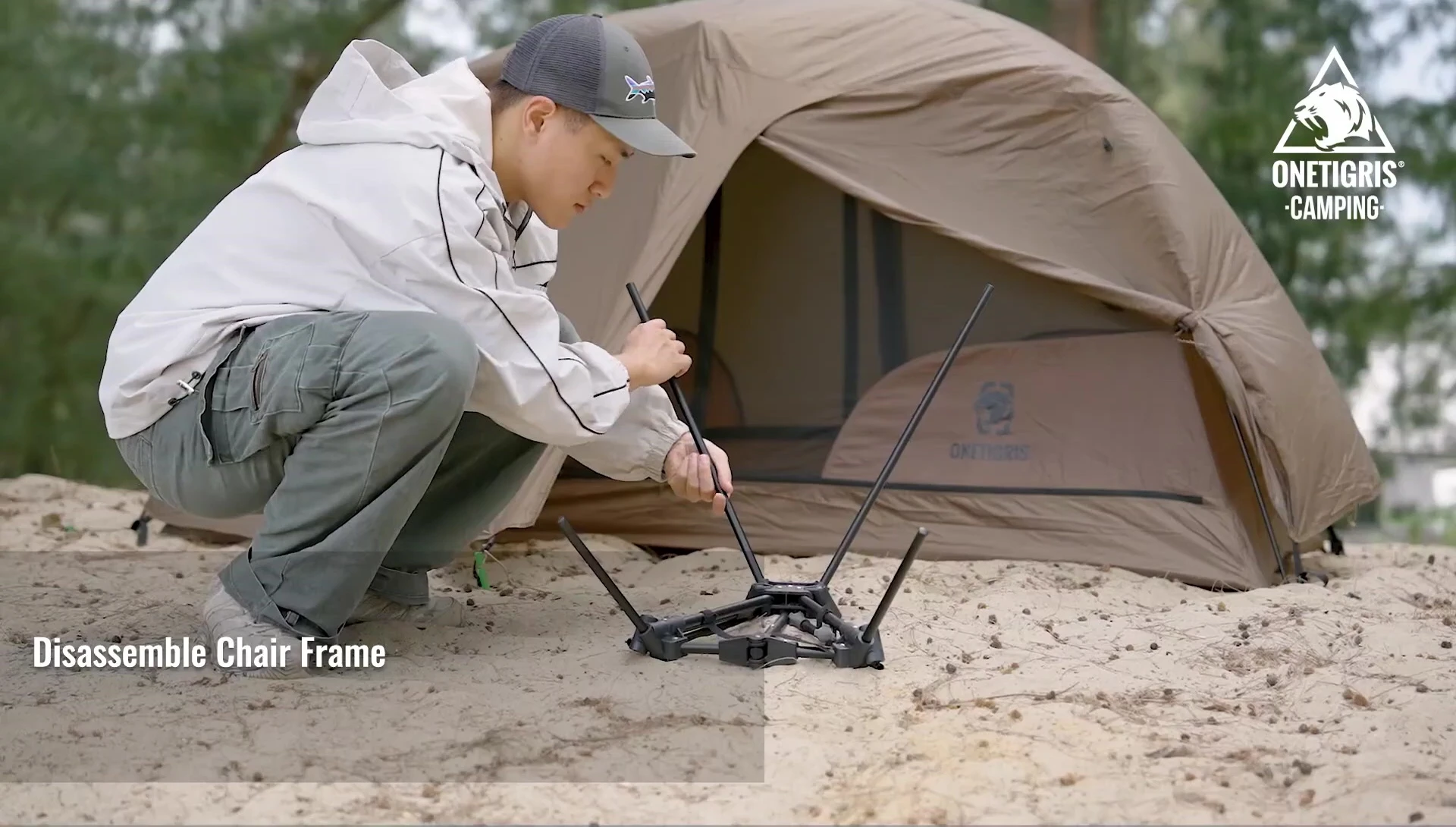 Montage of various people using the chair in different outdoor settings.