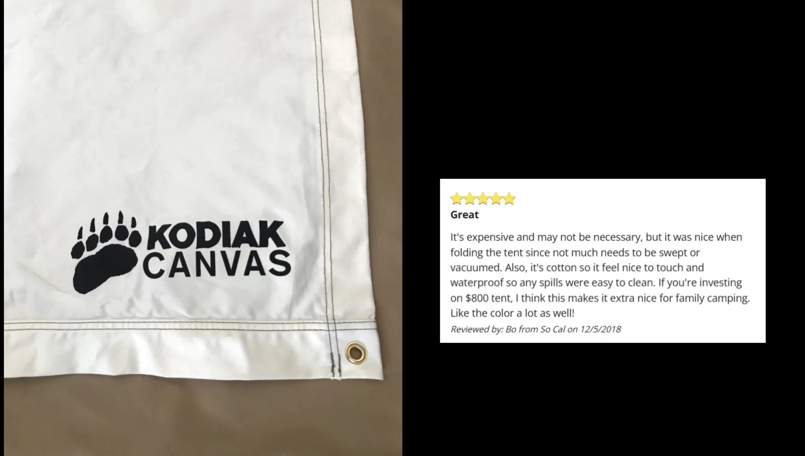 Image comparing different camping styles