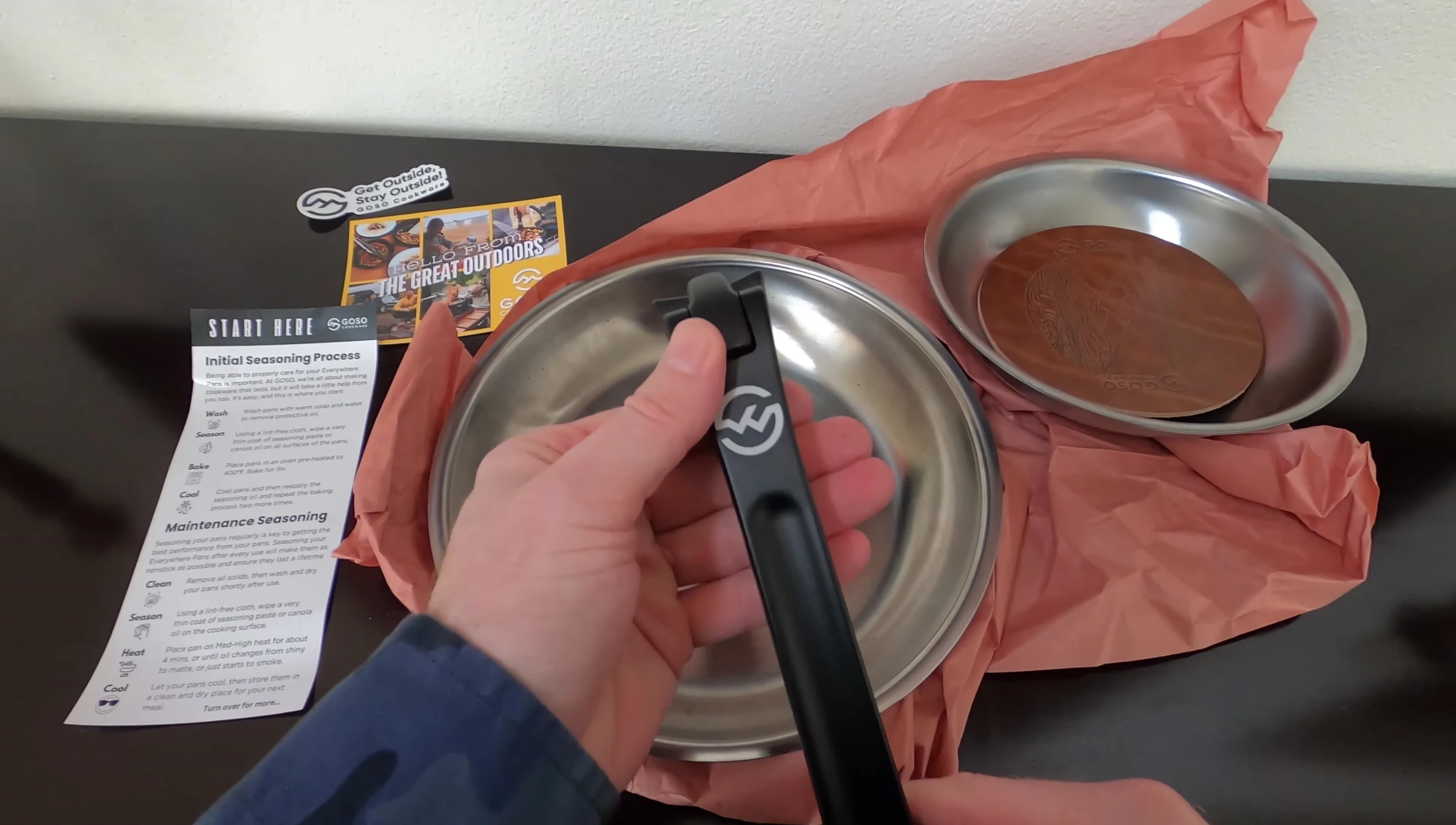 A detailed view of the handle and its locking mechanism.