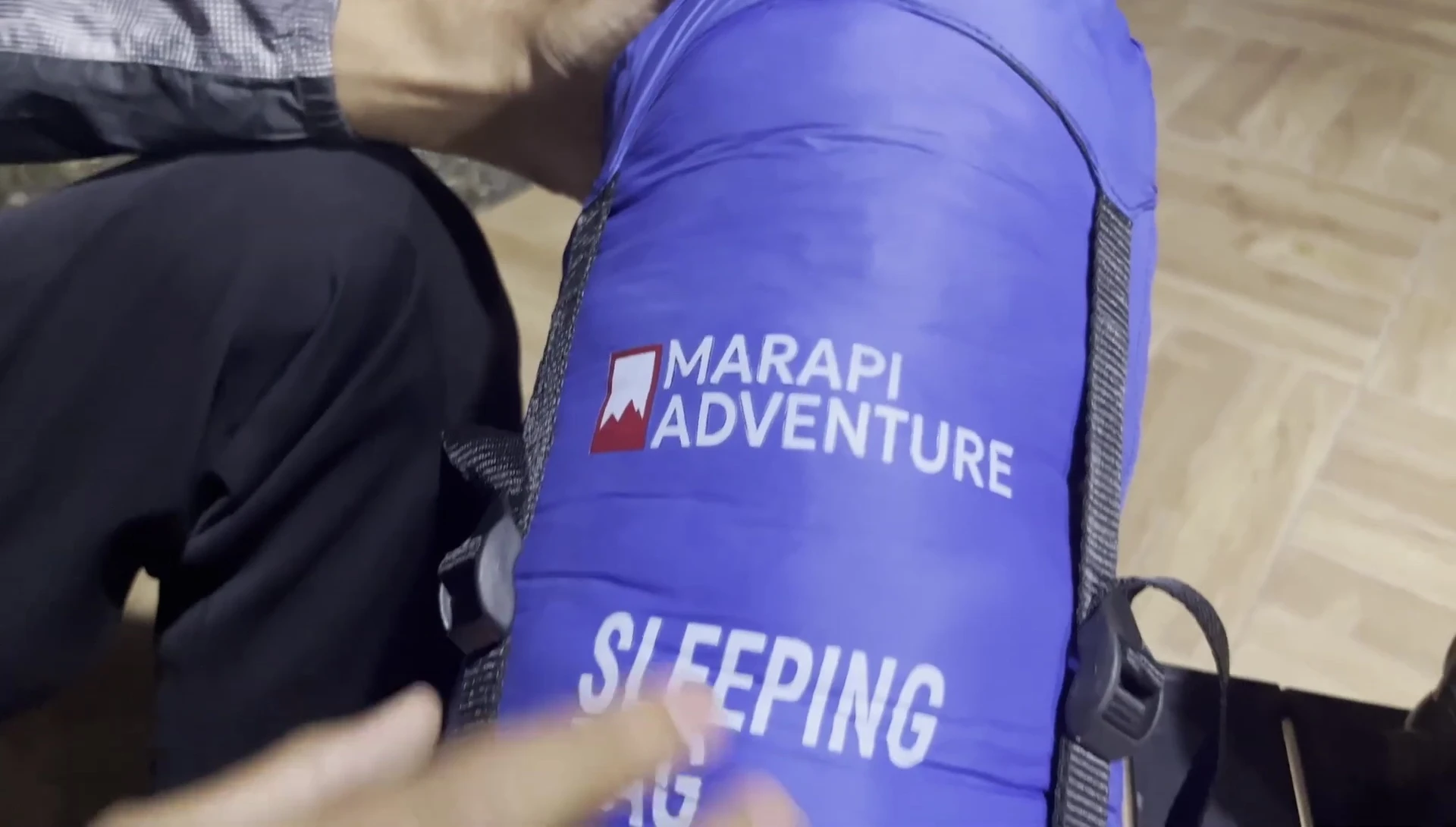 Close-up of the thermal sleeping bag