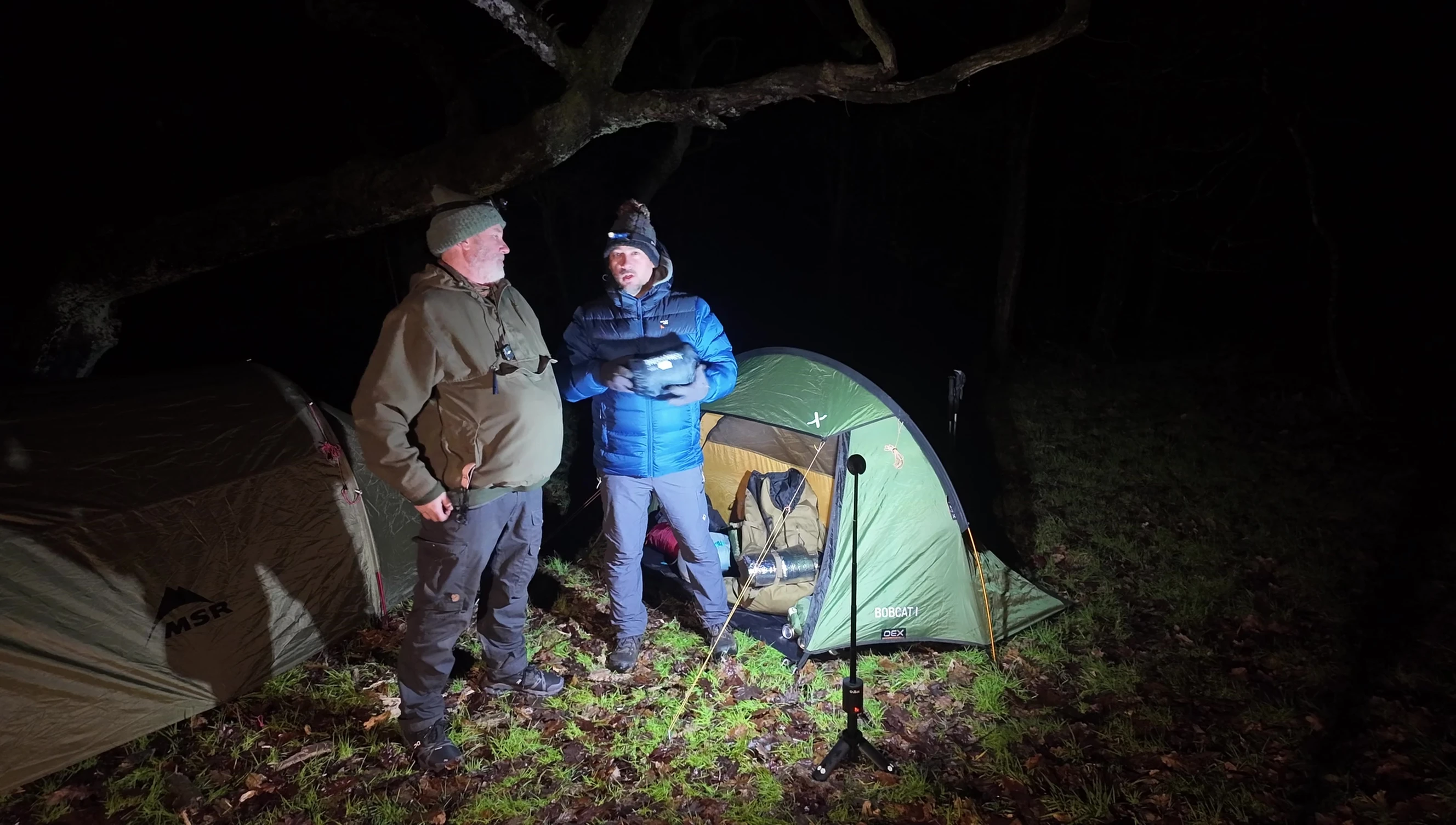 The sleeping bag being removed from its packaging.