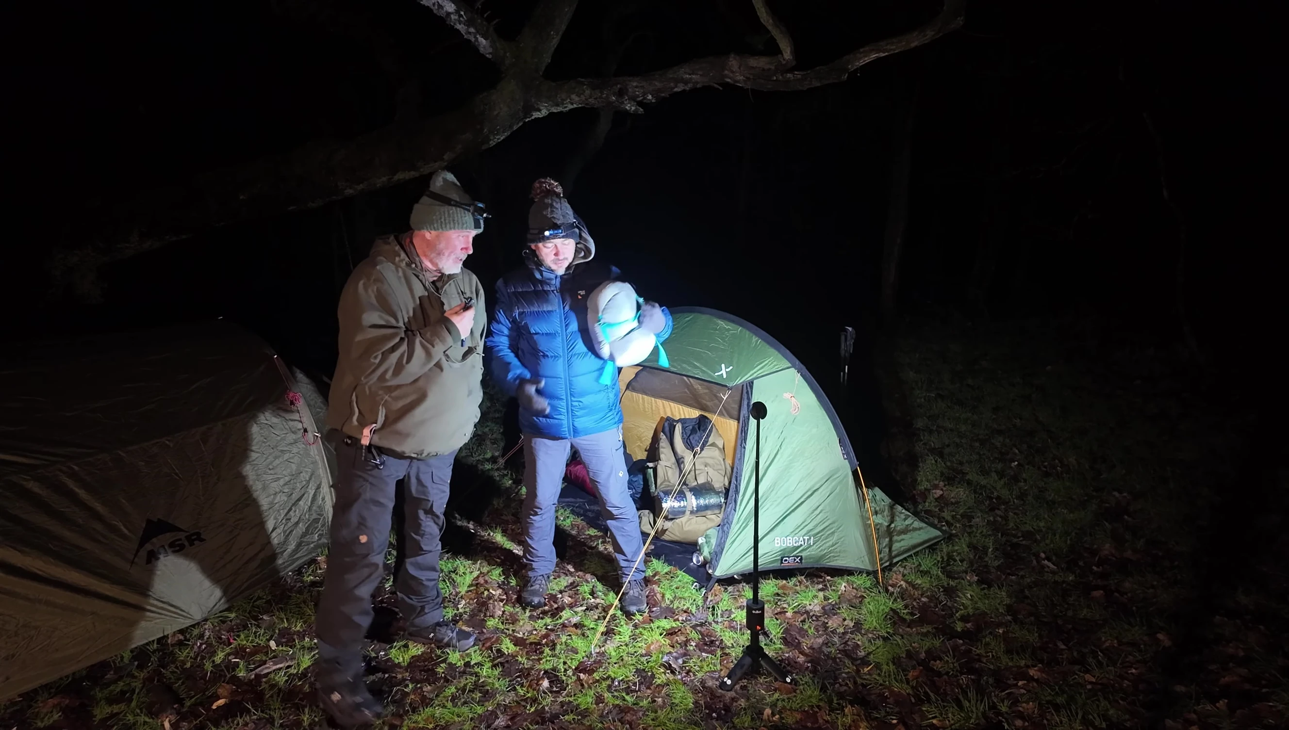 The sleeping bag being lofted.