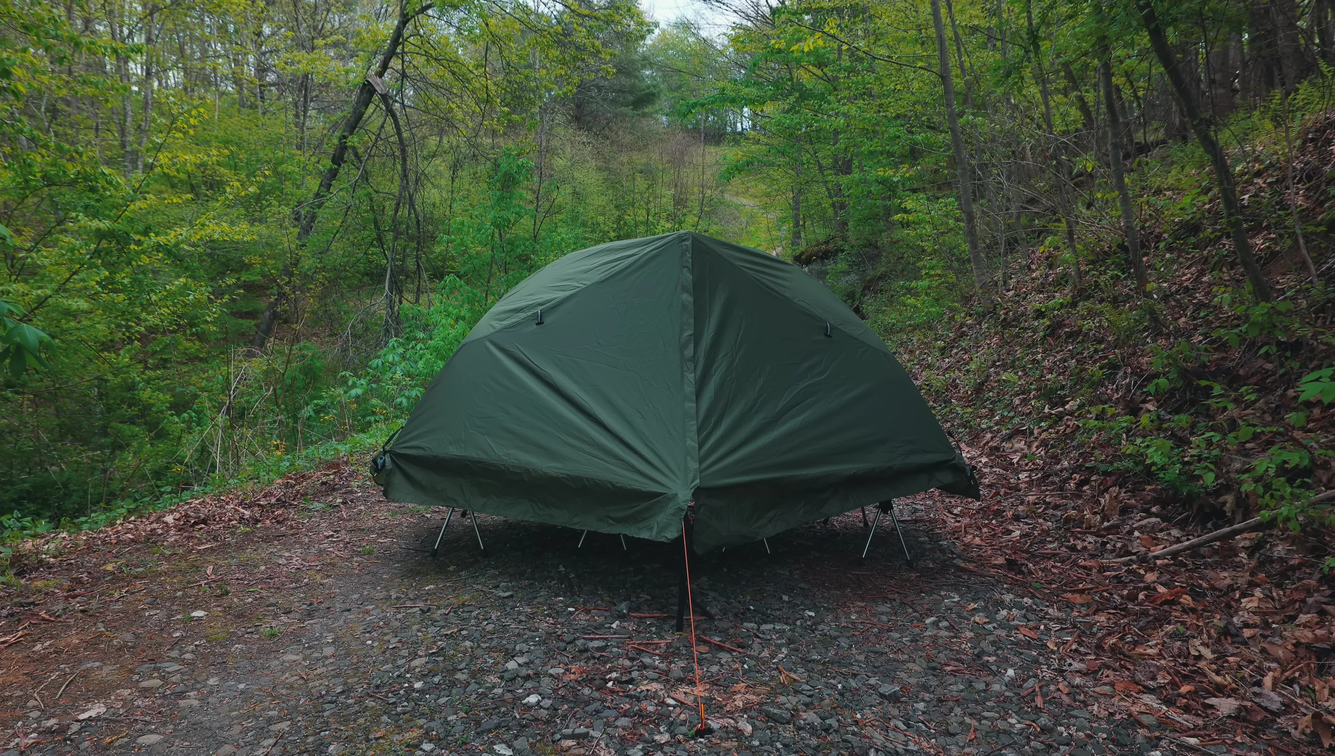 The fully assembled tent