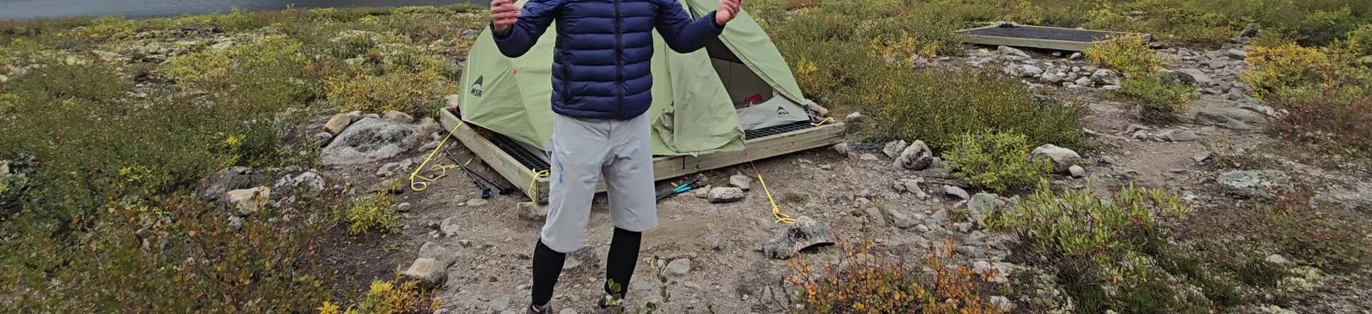 Shot of the tent set up in Tombstone, showcasing its stability in a windy environment.