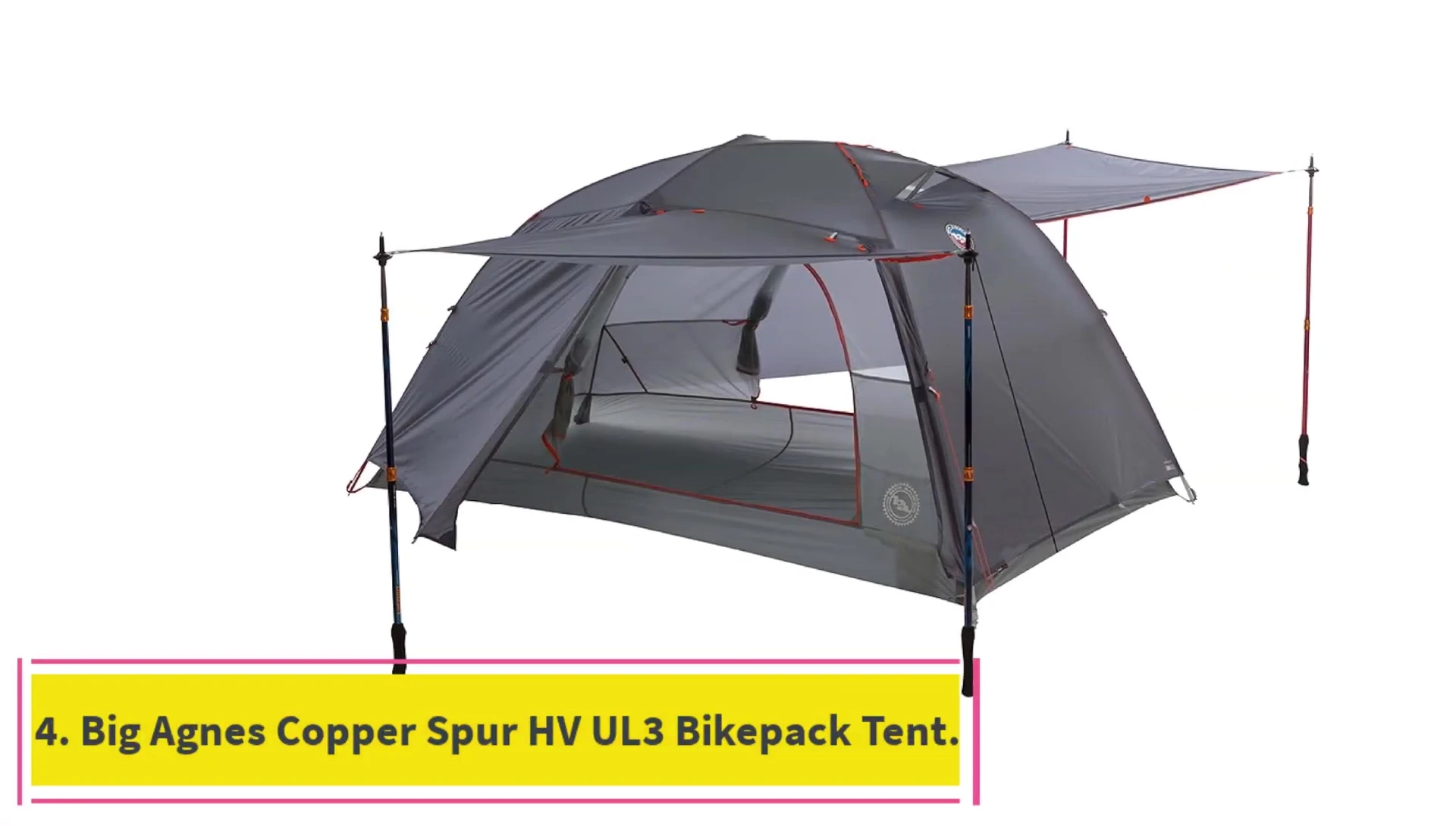 Big Agnes Copper Spur HV UL3 Bike Pack tent shown pitched