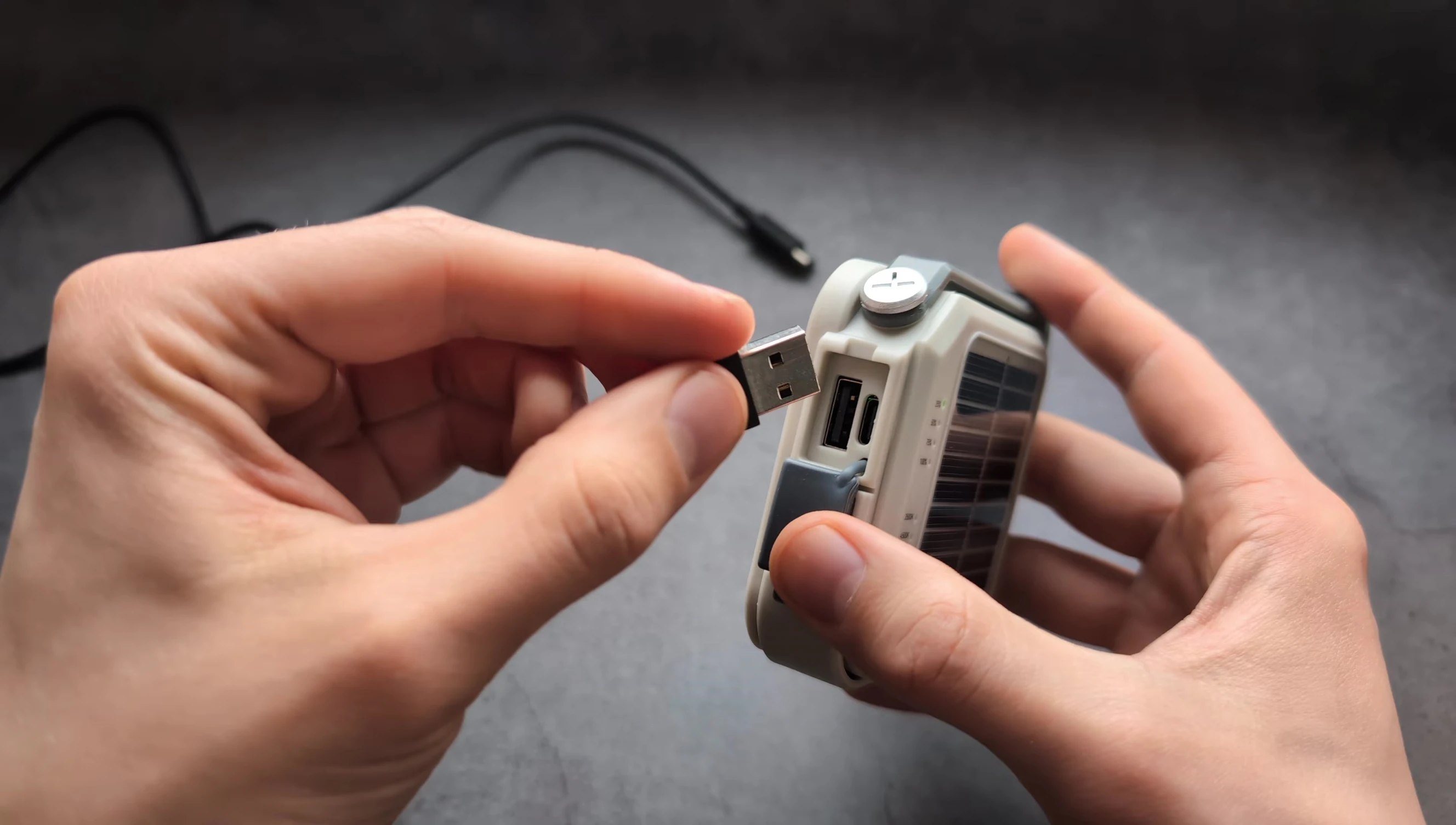 Charging a phone via USB-A port