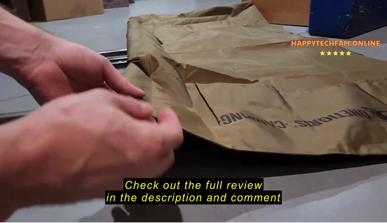 Attaching the canvas to the poles