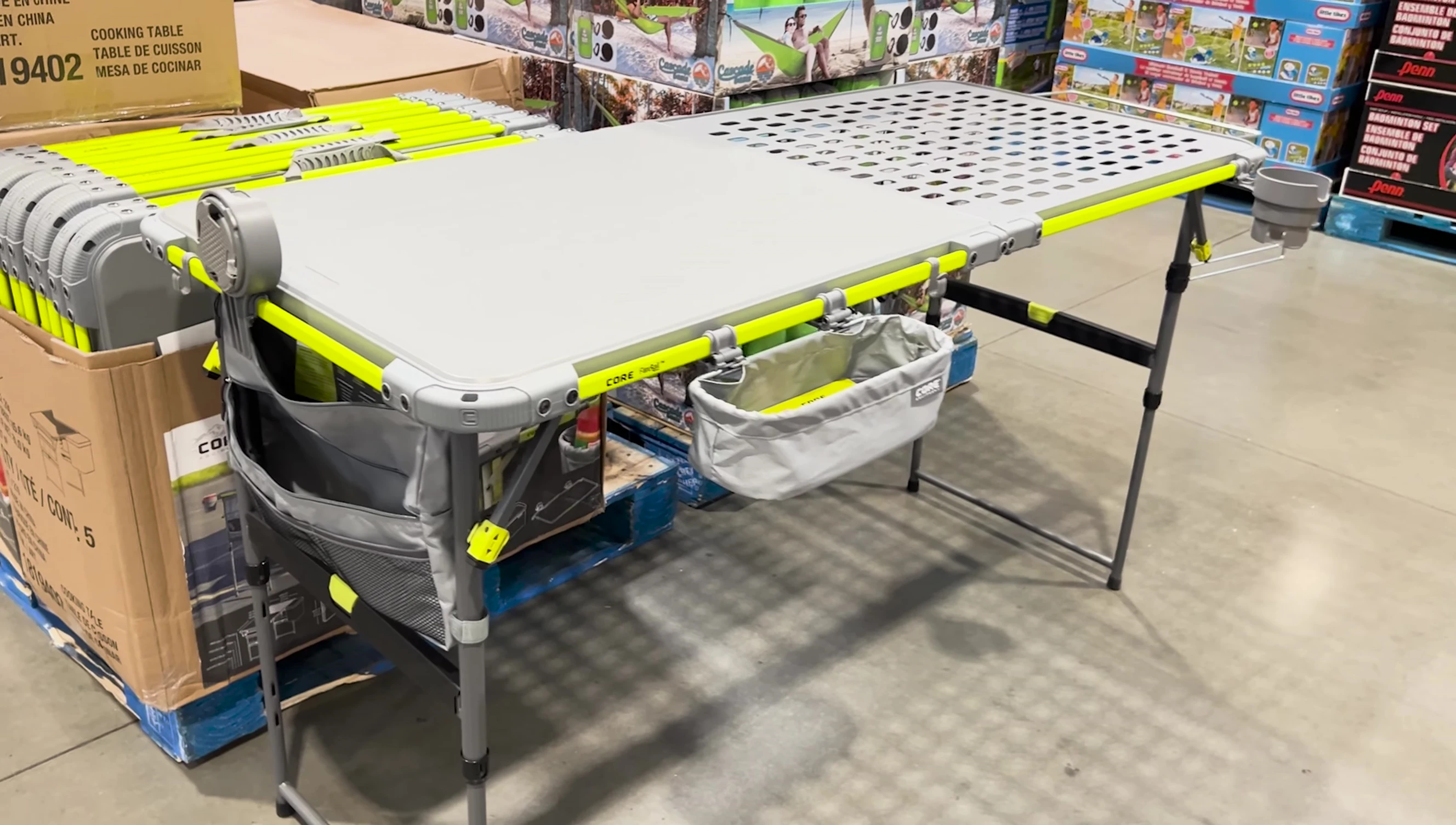 Overall shot of the table highlighting its features and value.