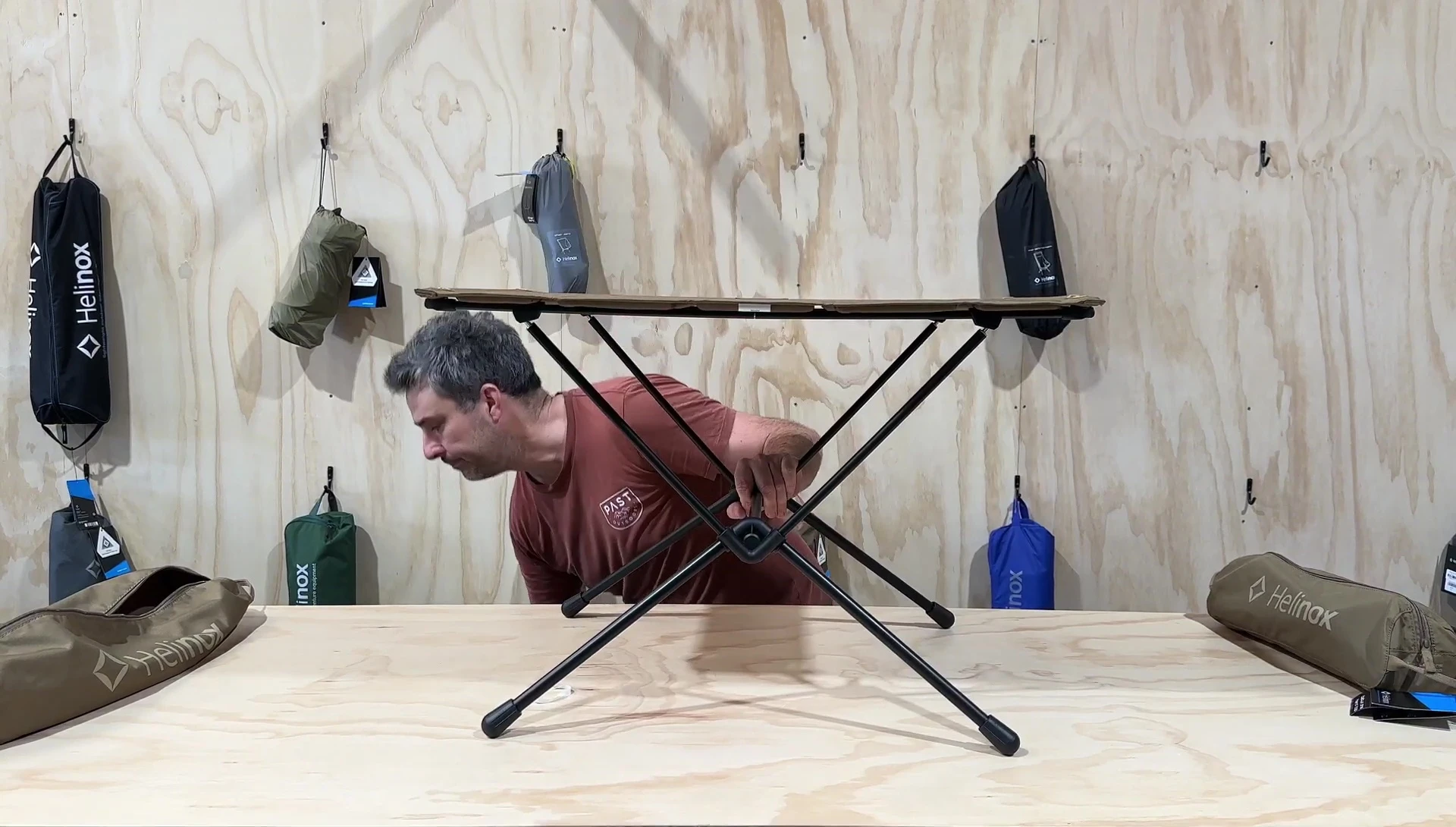 Comparison shot showing the size difference between the large and smaller hard top tables.