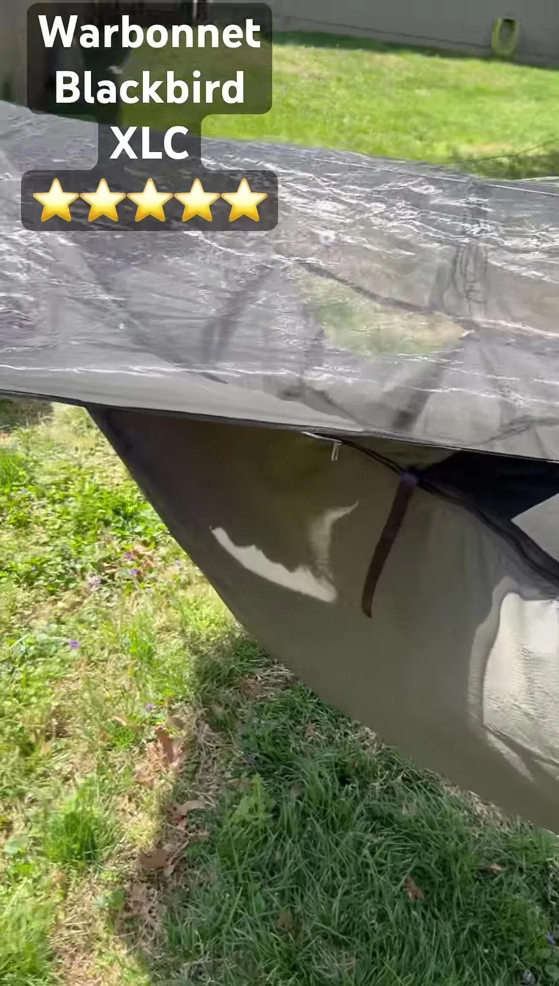 The rolled-up bug net with the ties.