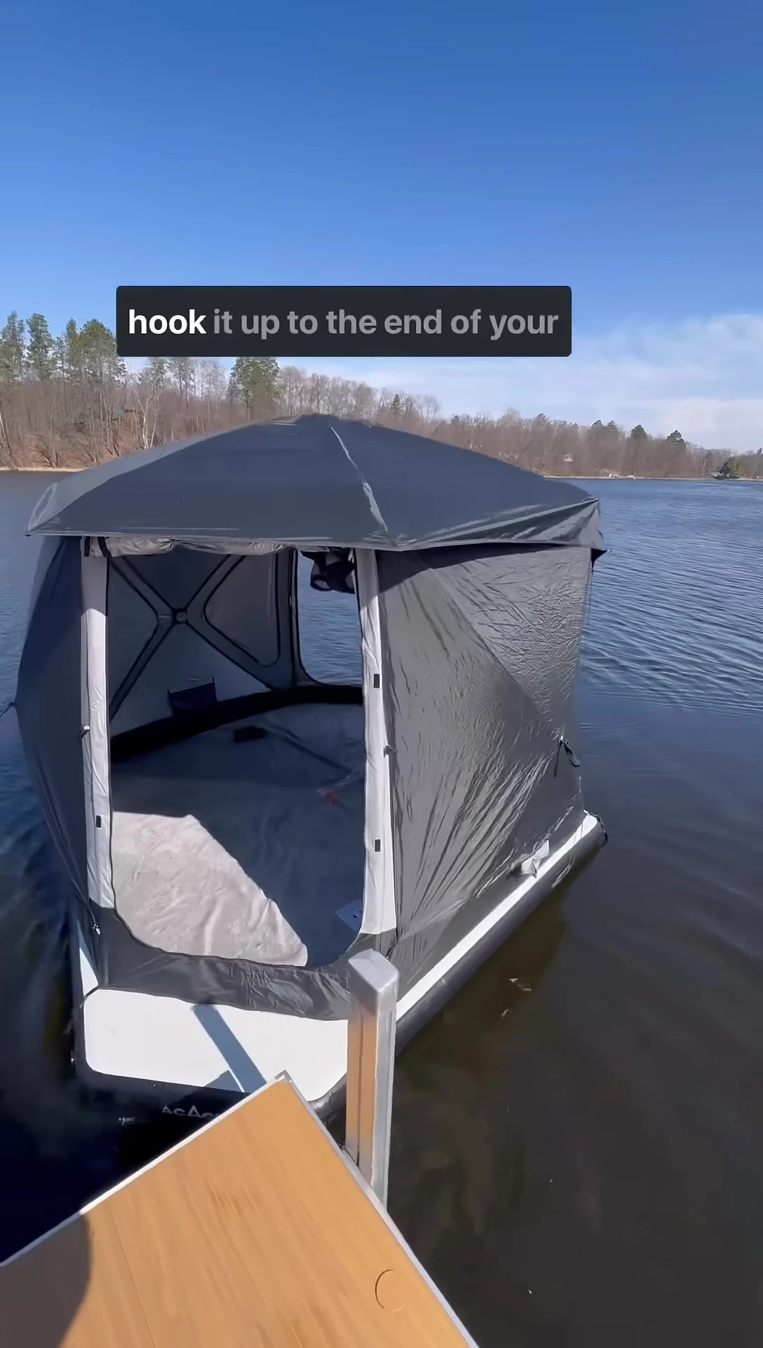 The space tent floating on water