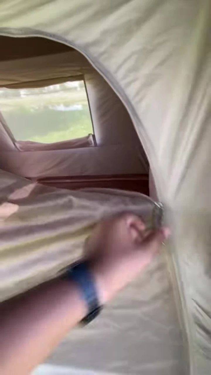 Interior view of the tent, showing the spacious layout.