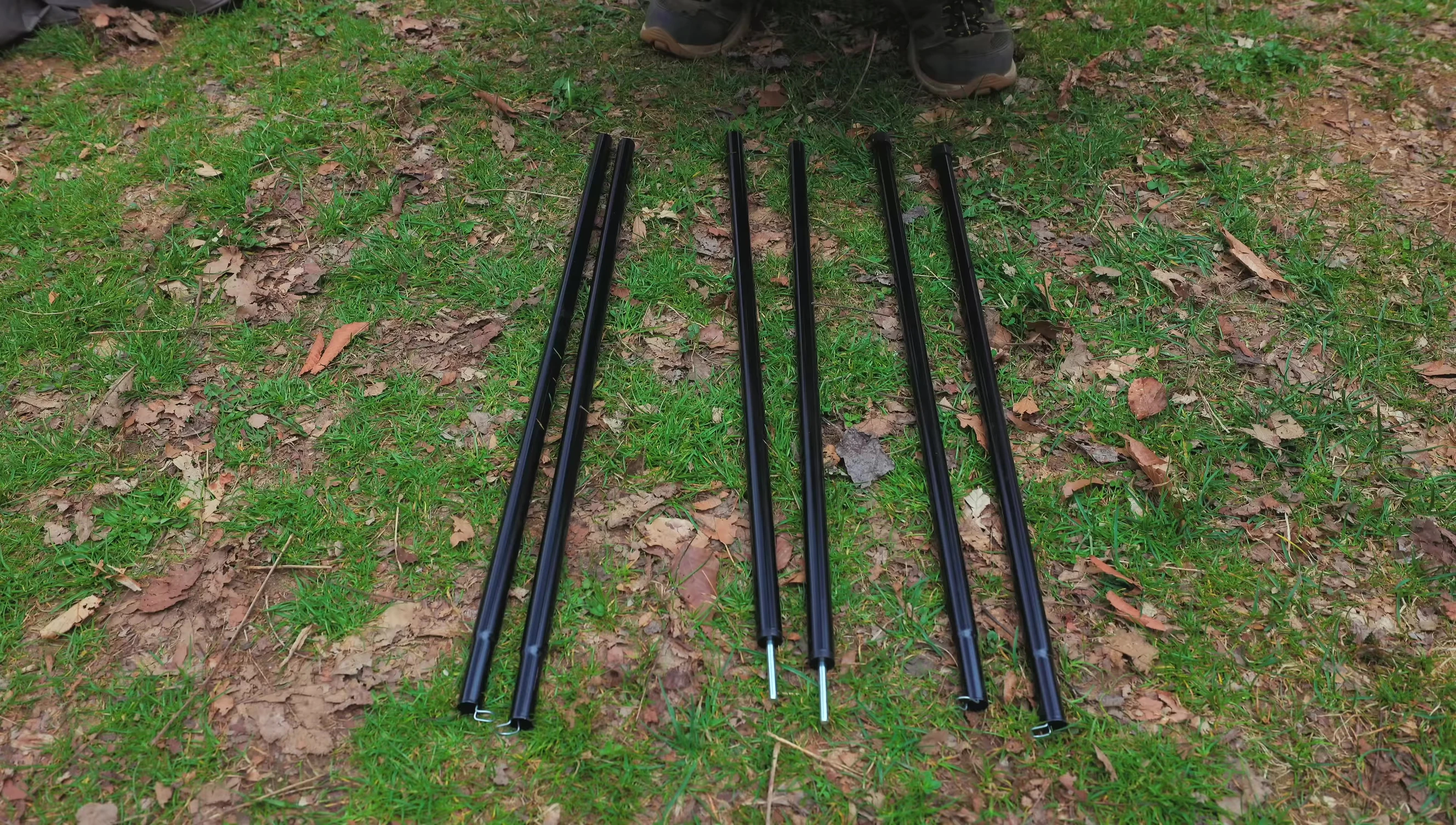 Awning poles being shown