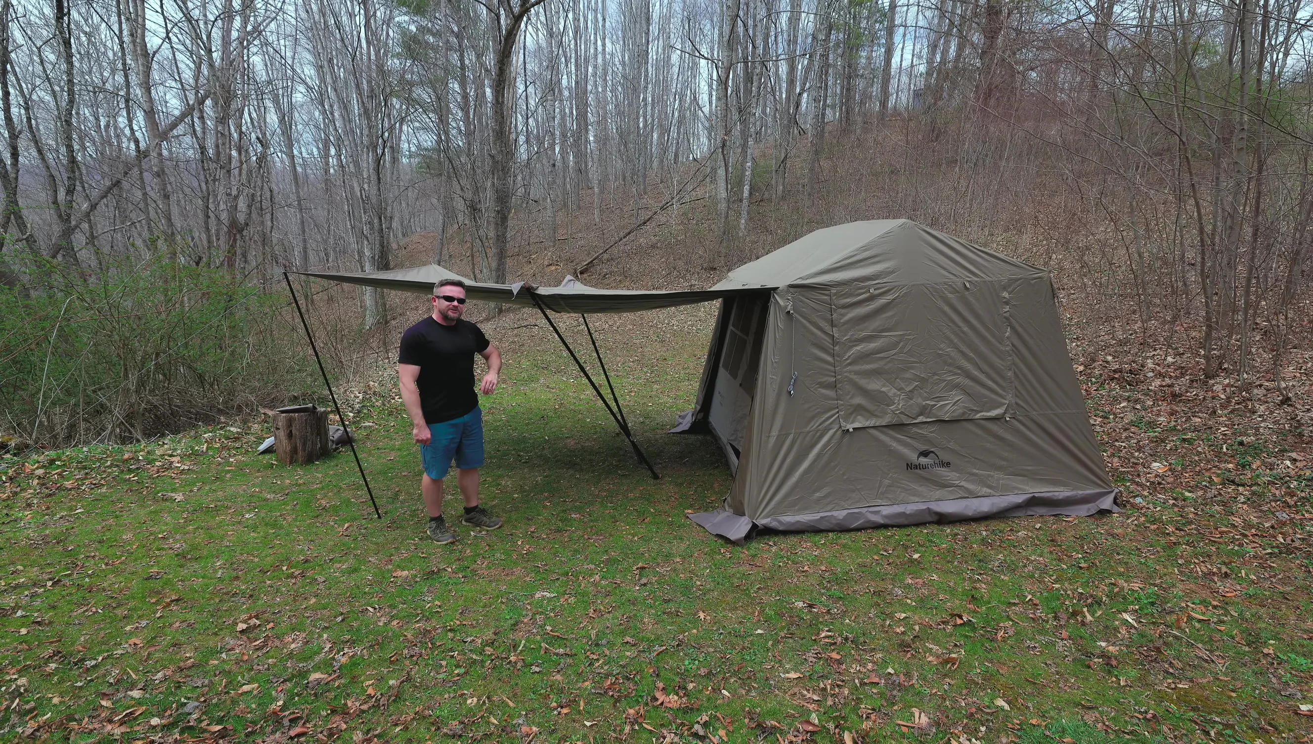 Adjusting awning structure