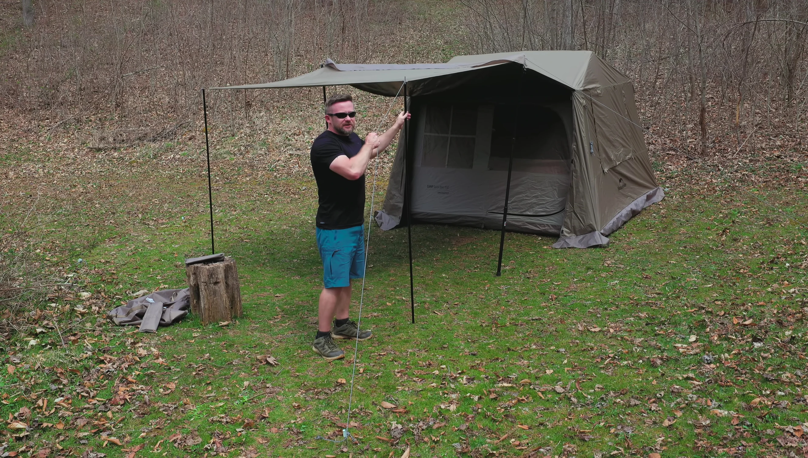 Final adjustments to the awning