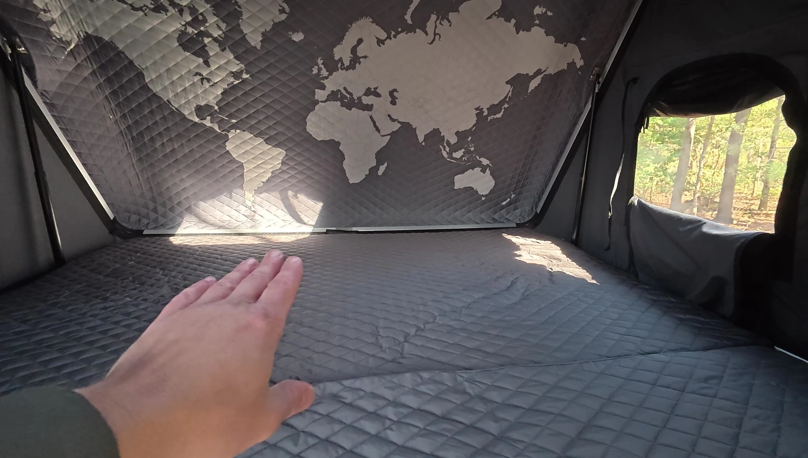 Speaker showing storage space for sleeping bags