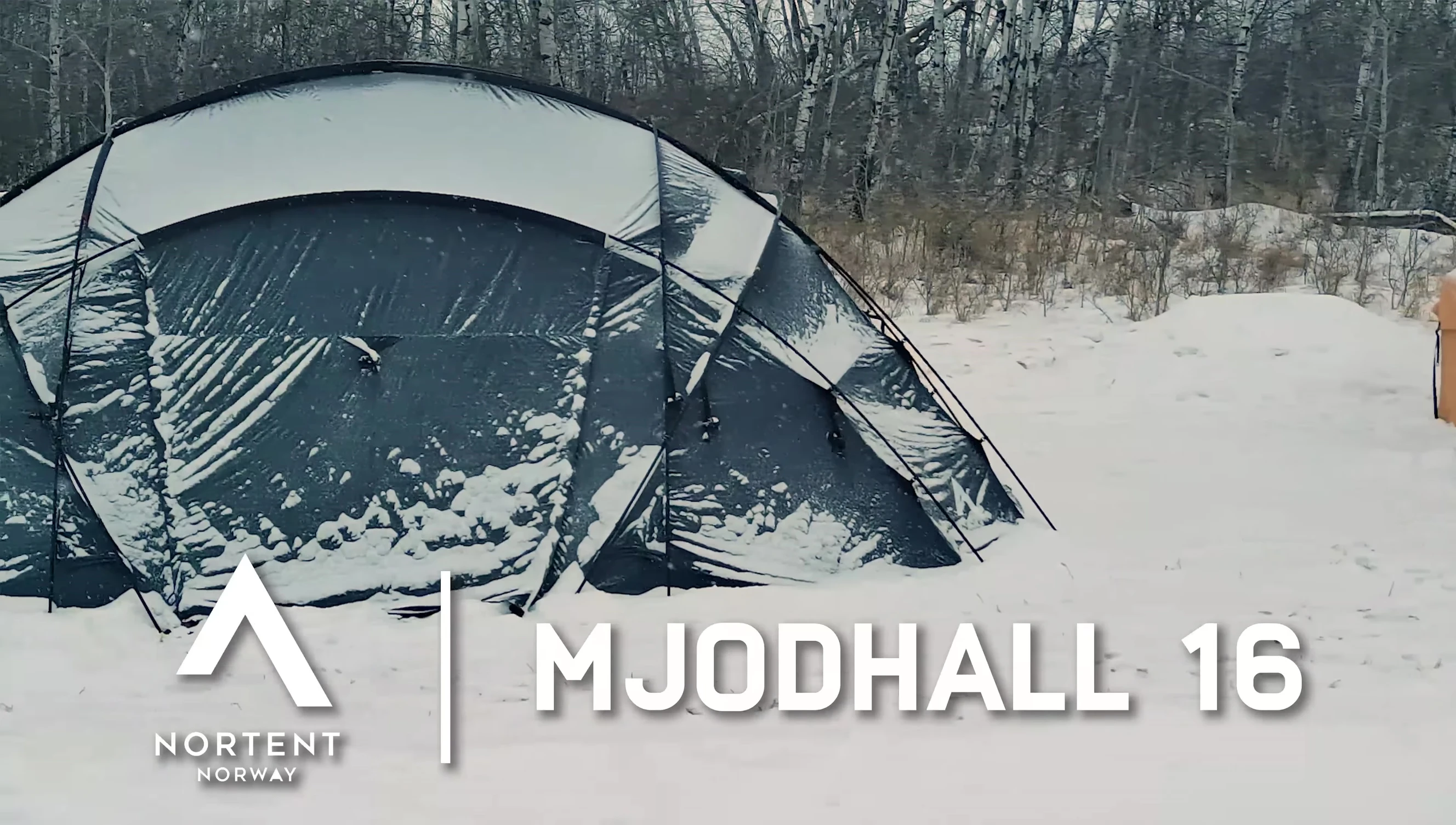 Exterior view of the large geodesic tent
