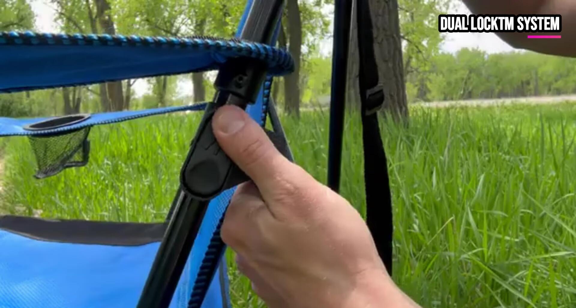 Close-up of the dual-locking mechanism.