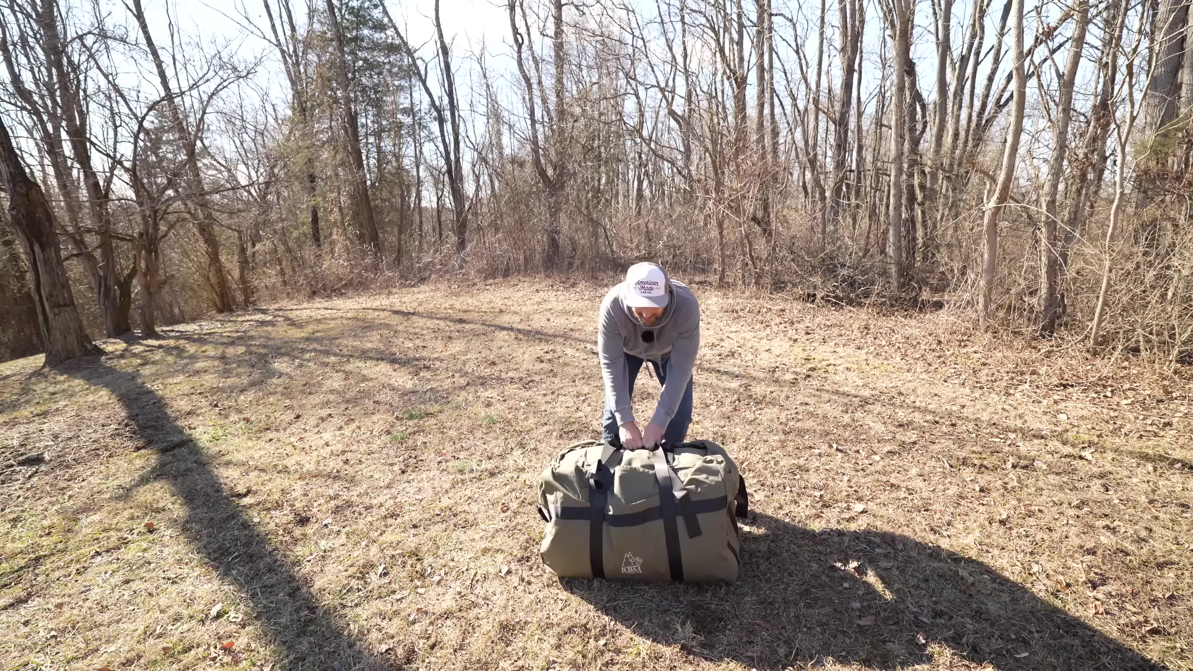The heavy-duty bag containing the RBM Outdoors Panda tent.