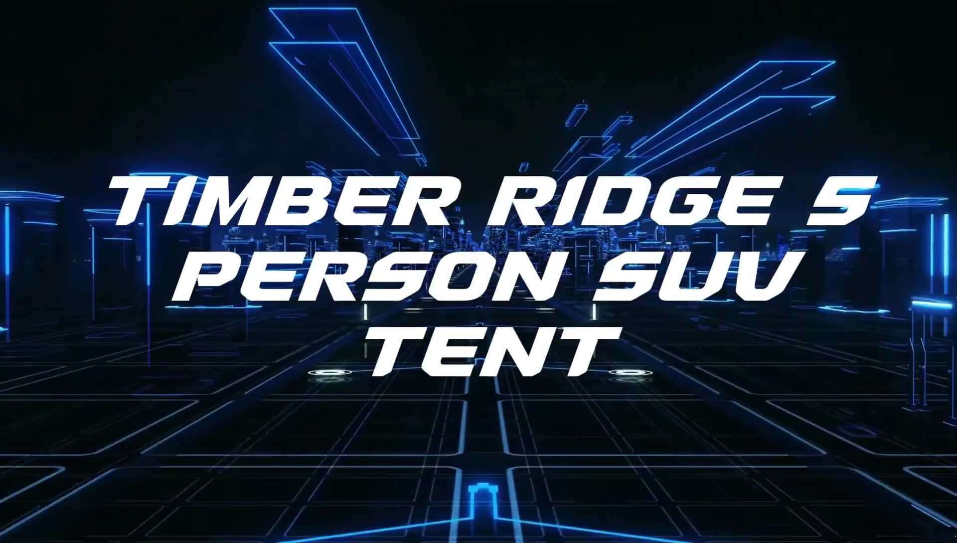The Timber Ridge 5-person SUV tent attached to an SUV.