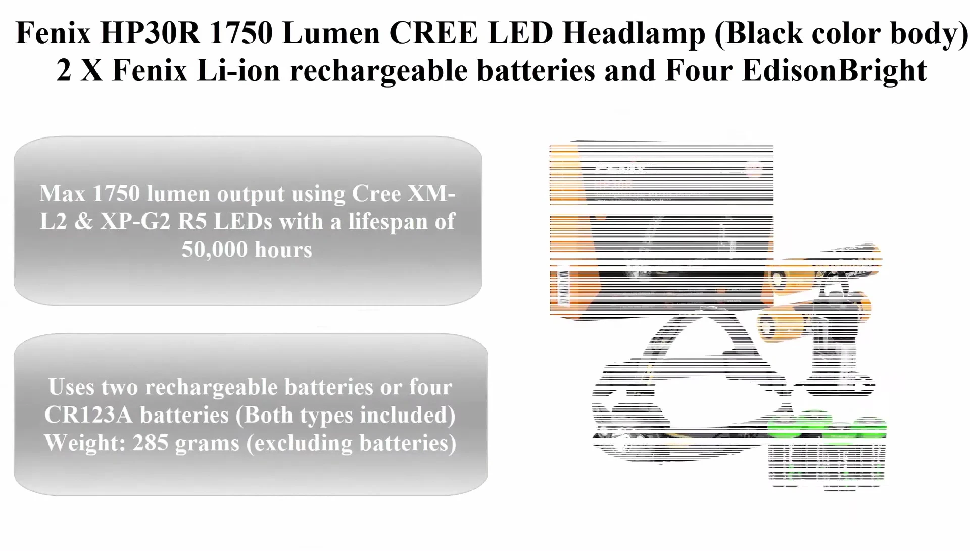 Fenix HP30R Headlamp displaying its high lumen output
