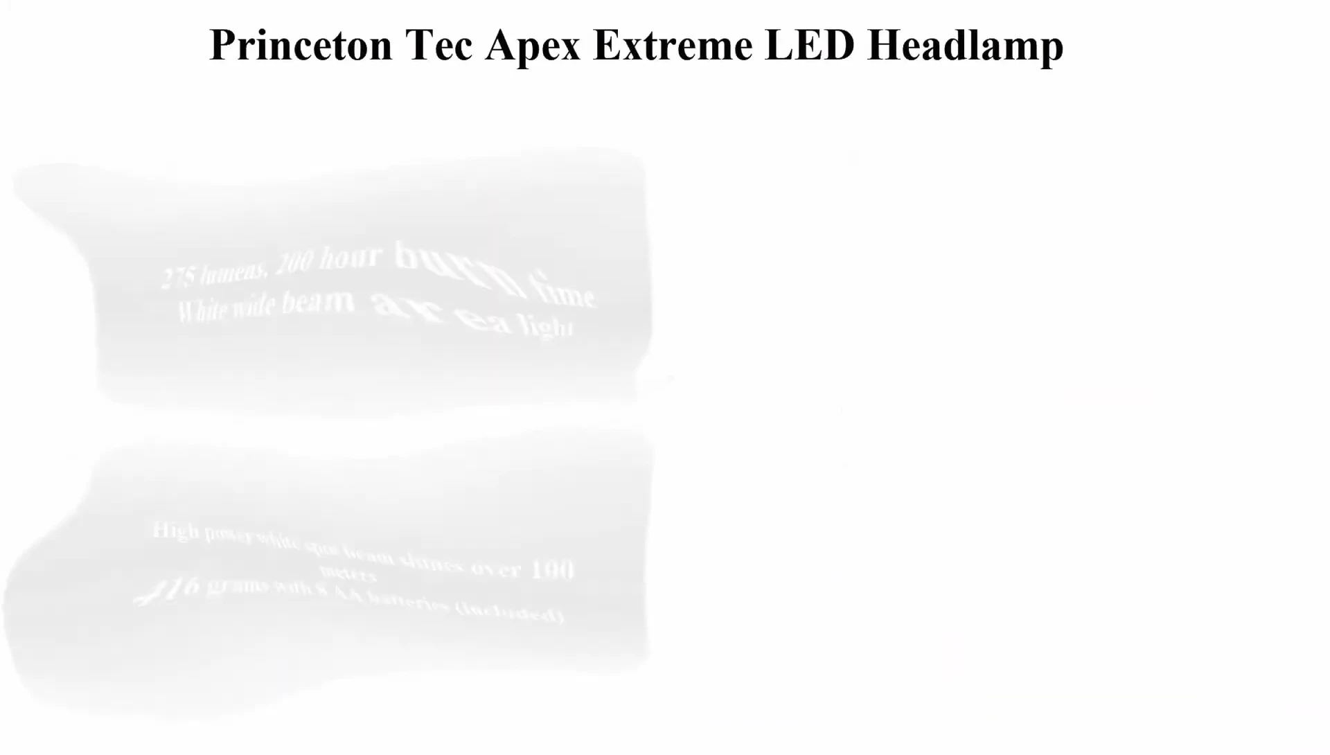 Princeton Tec Apex Extreme Headlamp showing its beam pattern
