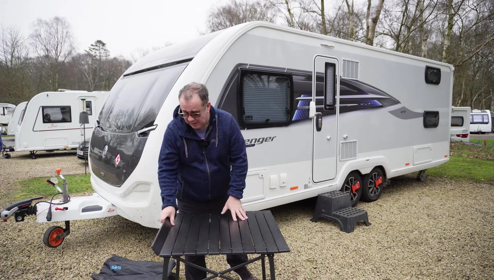 The table being folded up.