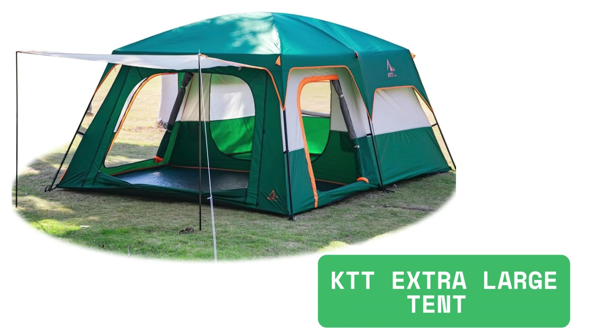 Exterior shot of the KTT extra-large tent