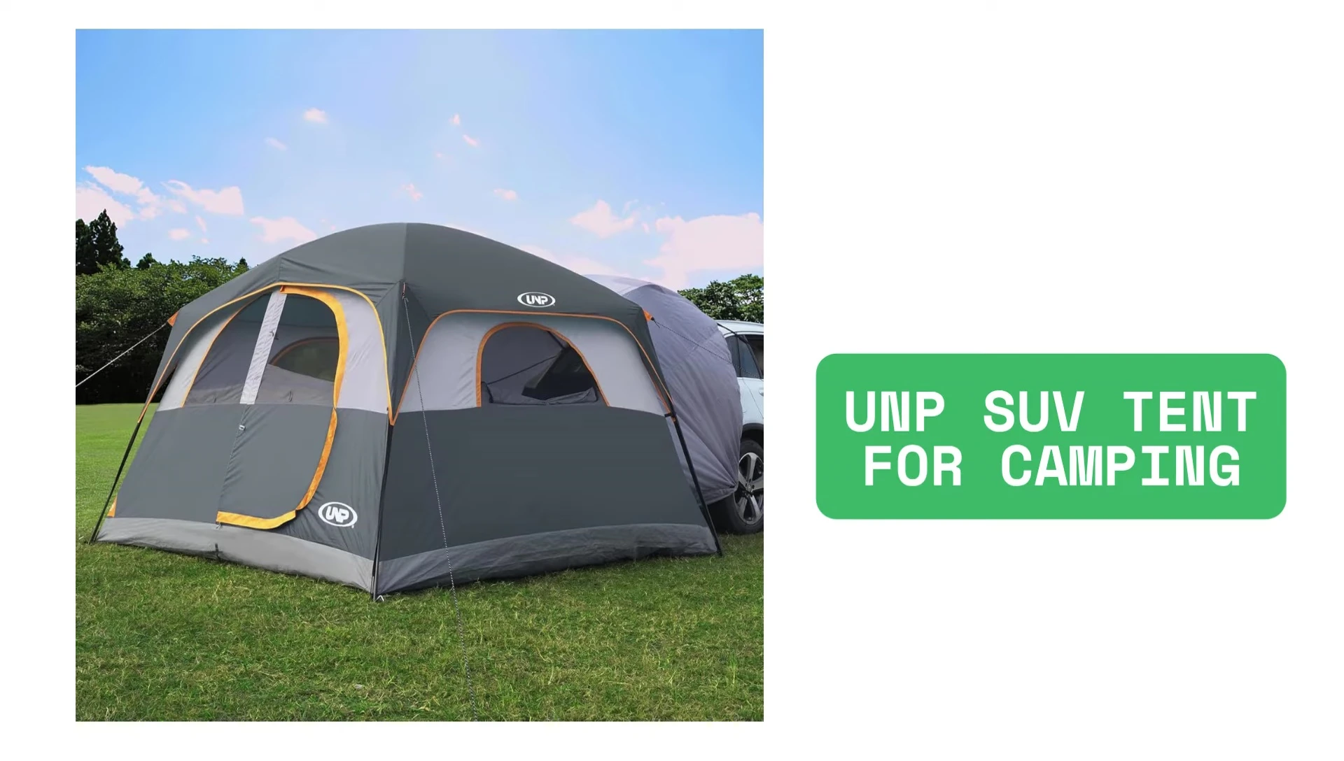 SUV tent attached to the back of an SUV