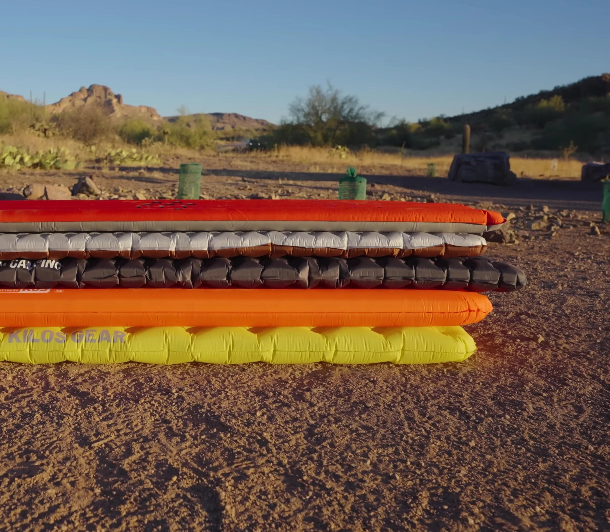 Close-up of the sleeping pad being inflated to 90% capacity.