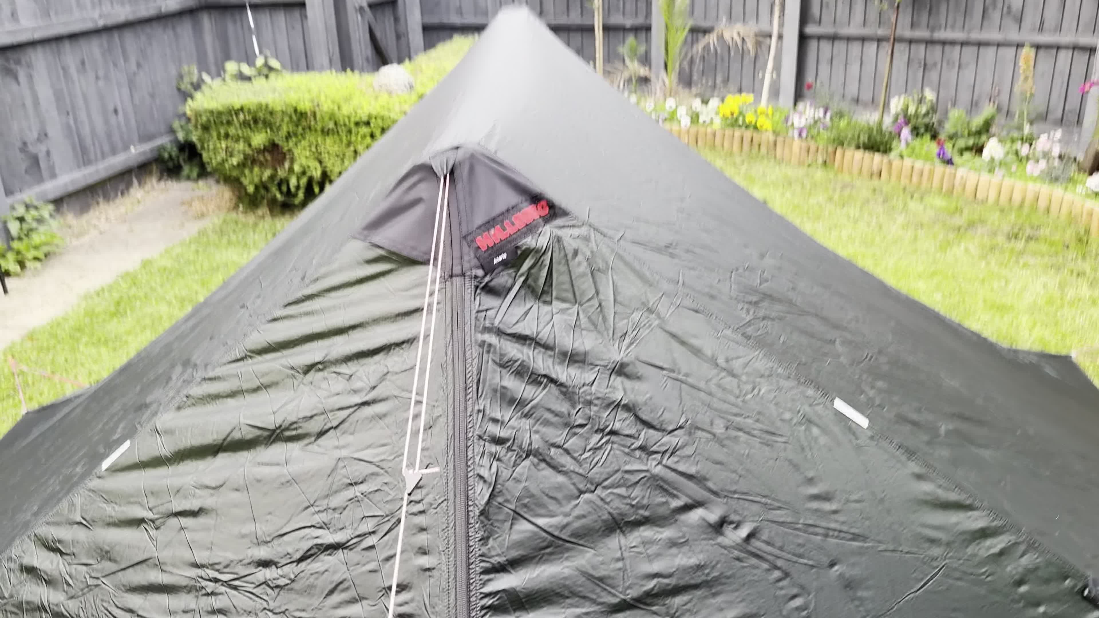 Initial view of the Hilleberg Anaris tent being set up.