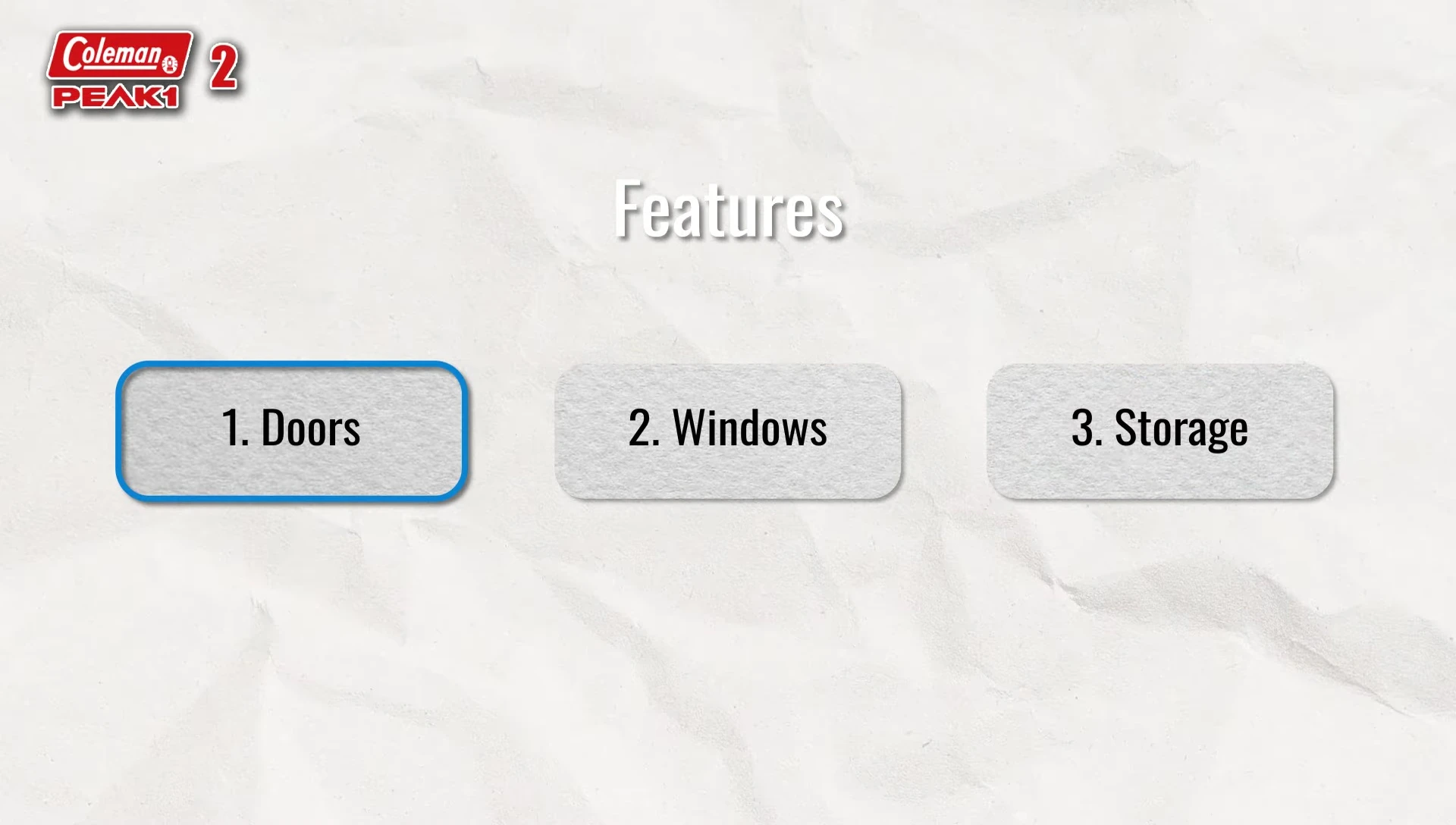 Table comparing tent door features.