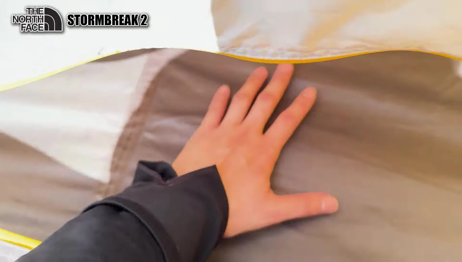 Close-up of tent material, showcasing its thickness and texture.