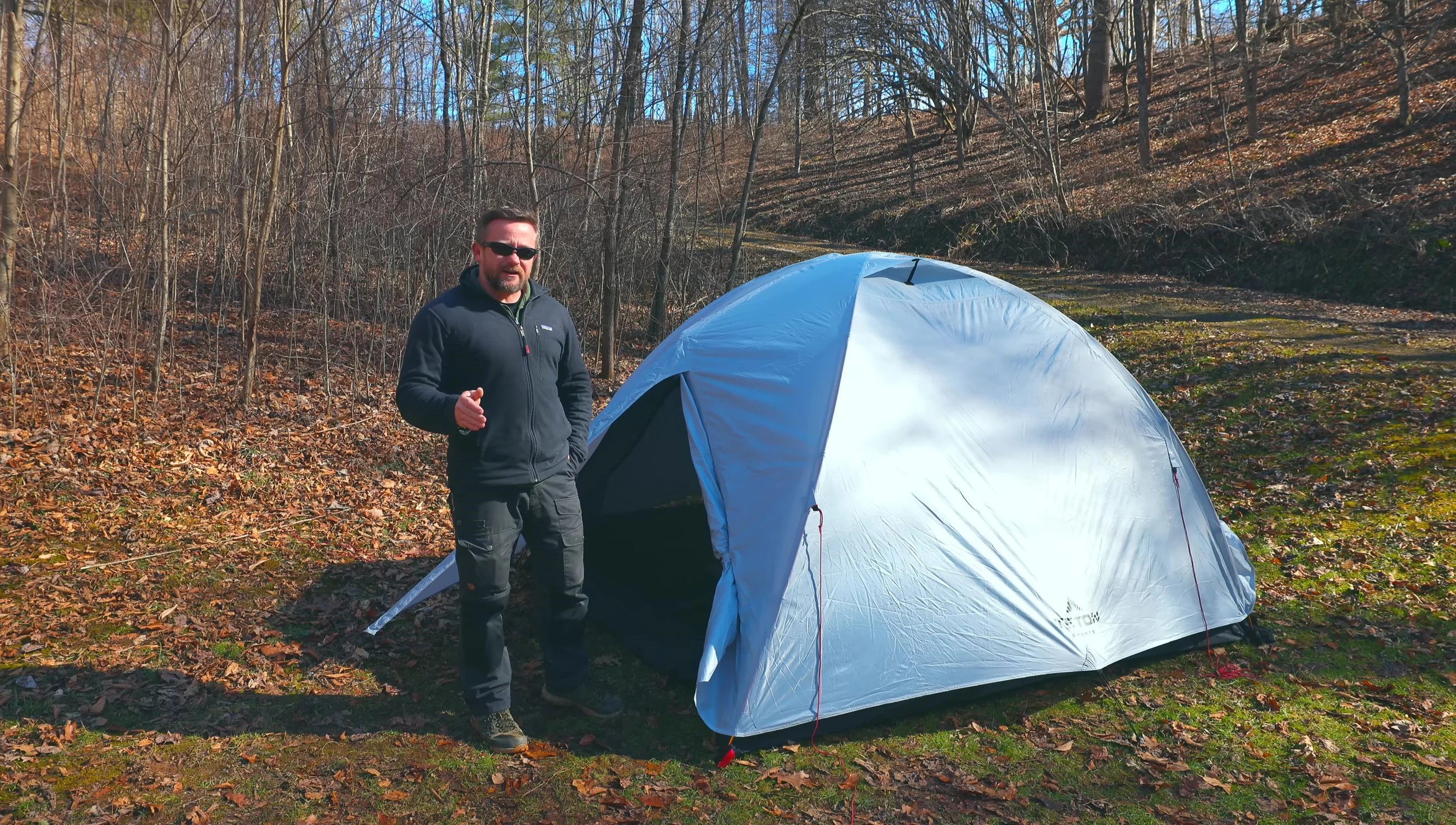 Shot of the tent's price tag or listing.