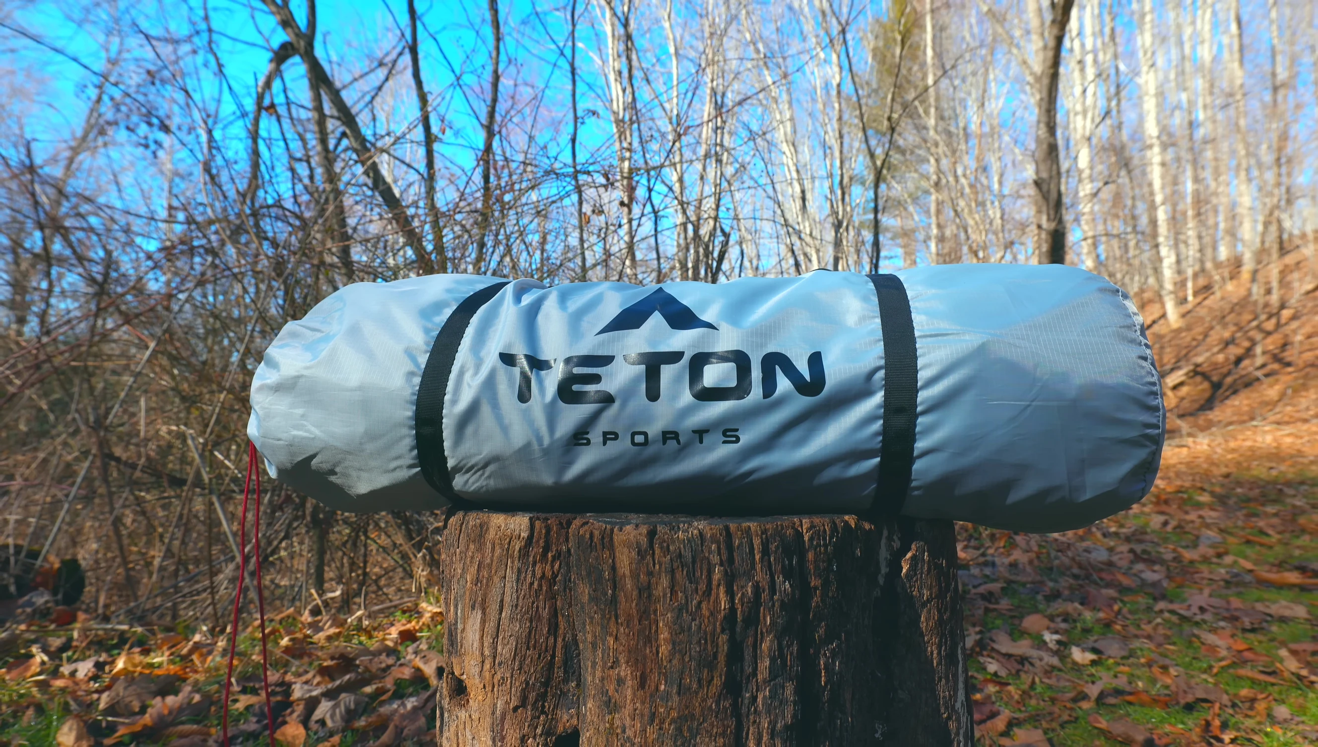 The packed tent showing its size and weight.