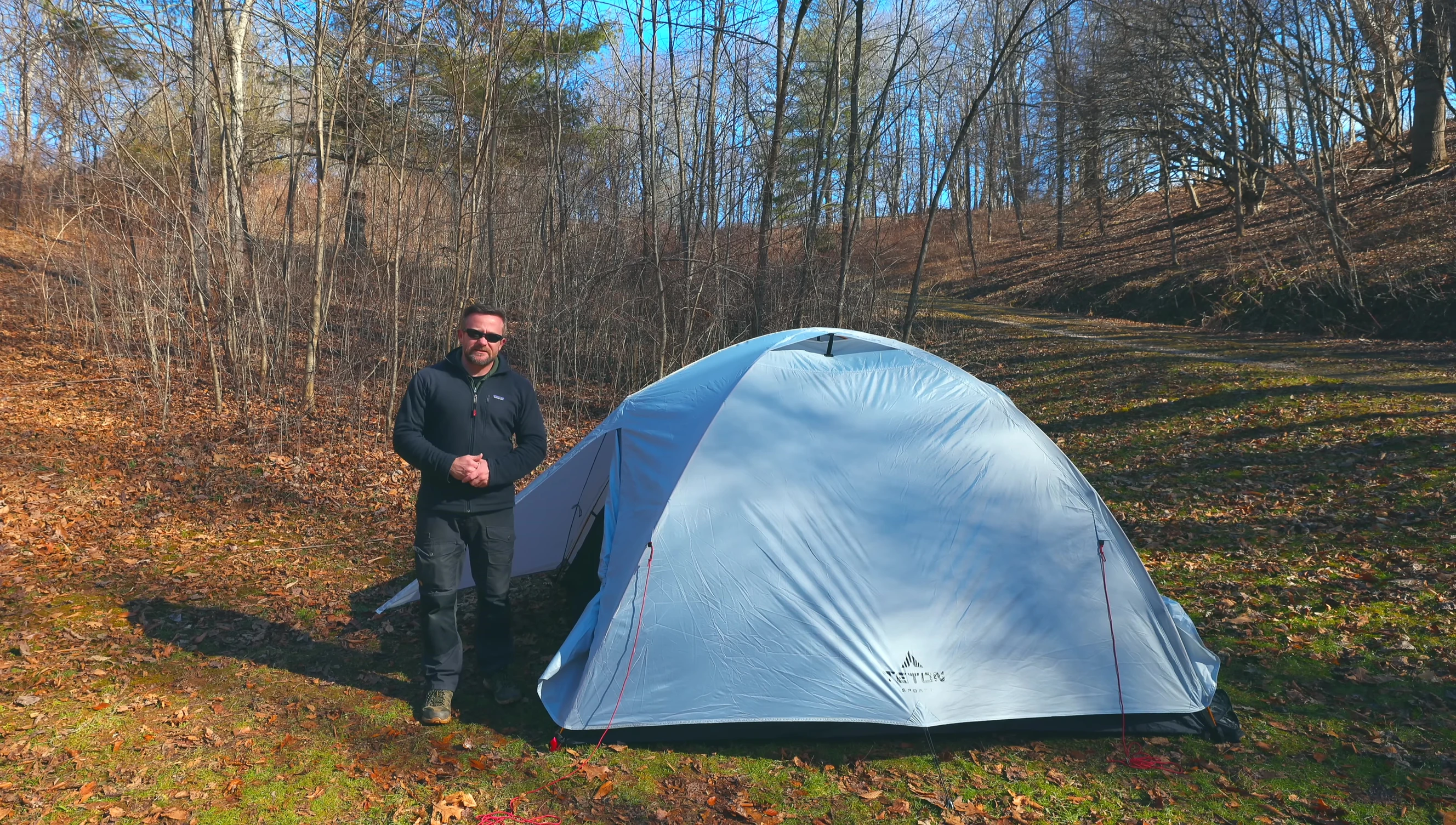 The storage bag with the tent packed inside.