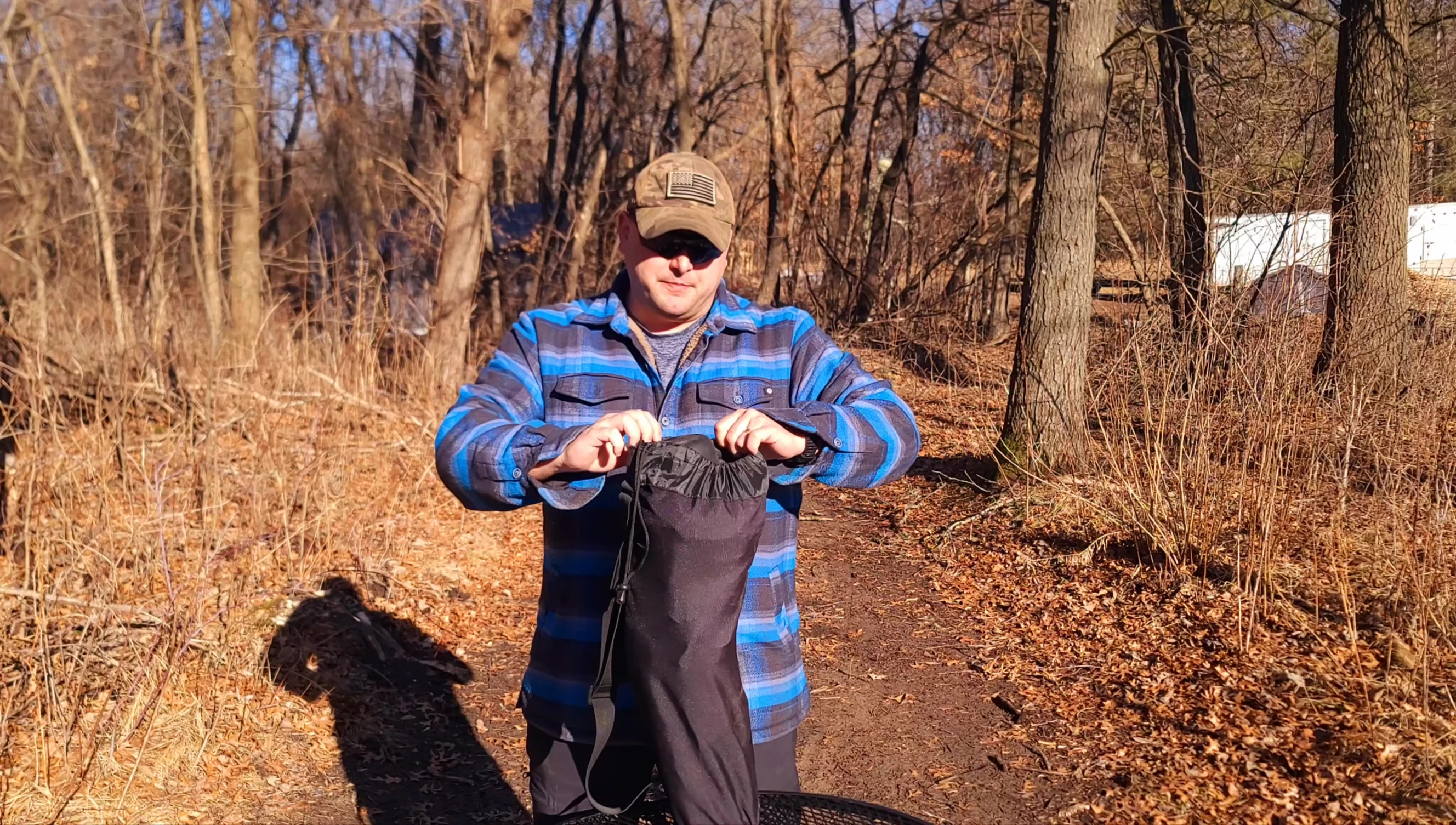 Unboxing the Cliq Chair Epiq Lounge from its carrying bag.