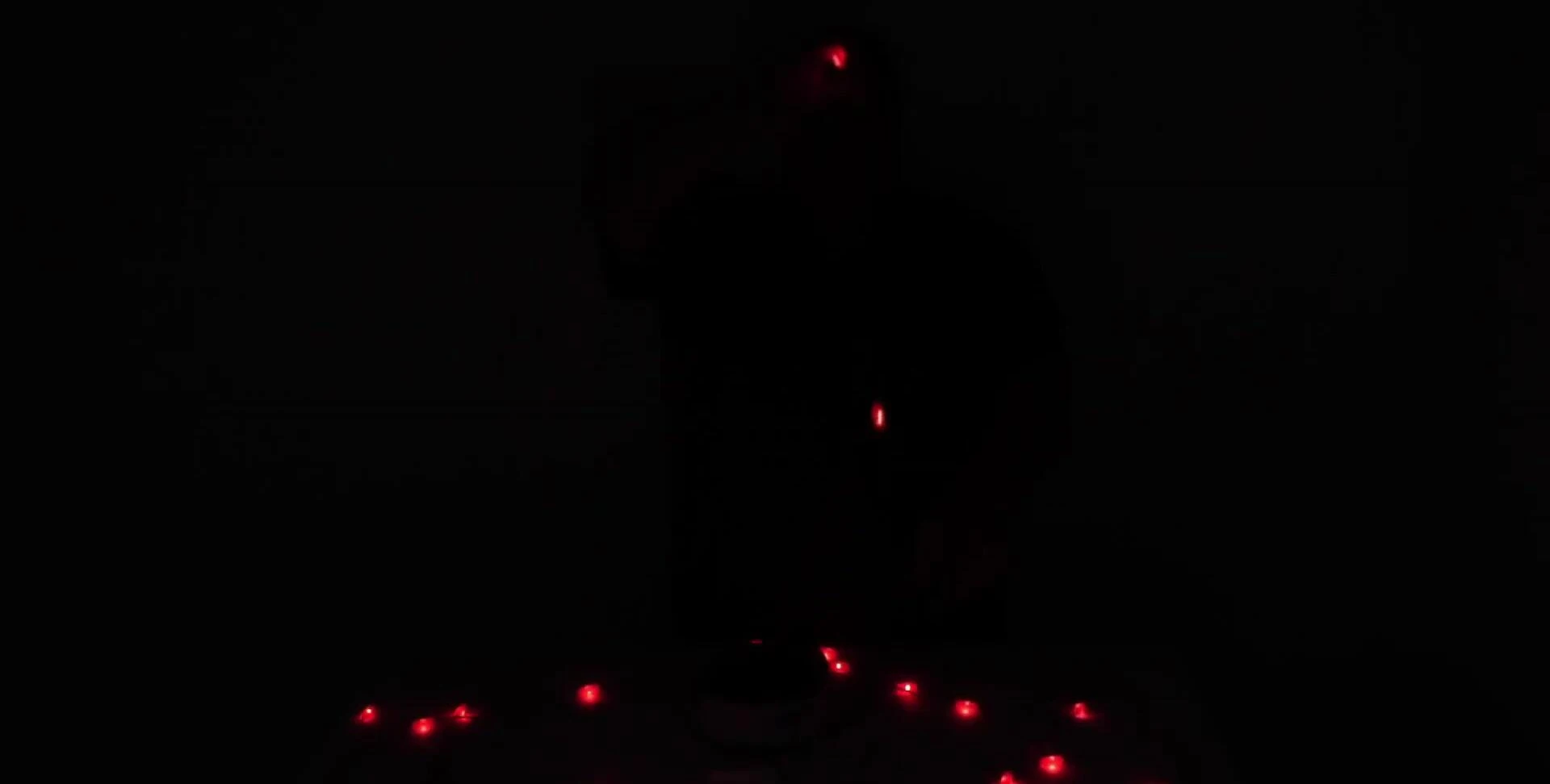 The lights hanging and swaying in the air demonstrating durability.