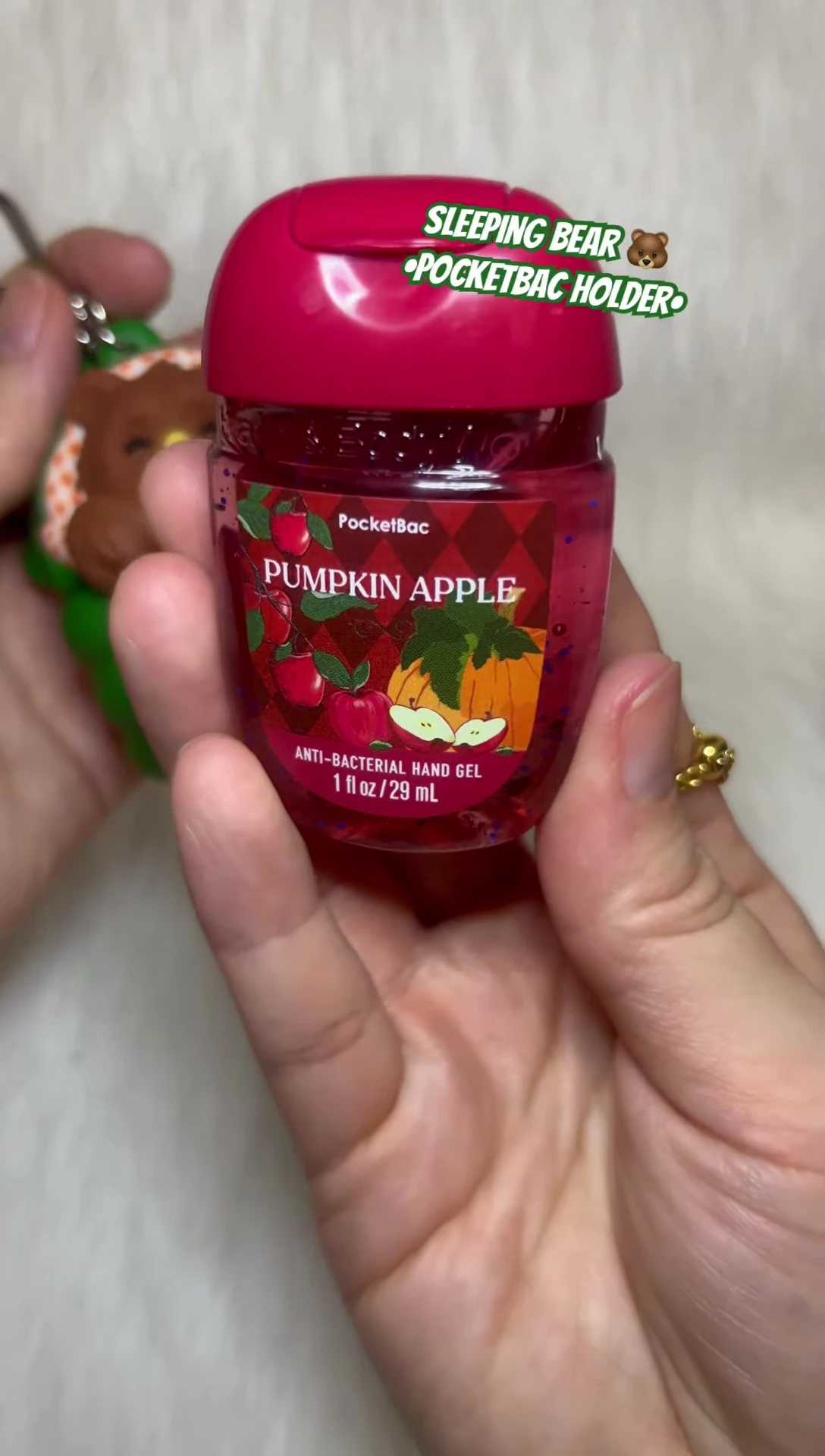 Showing the Pumpkin Apple hand sanitizer.