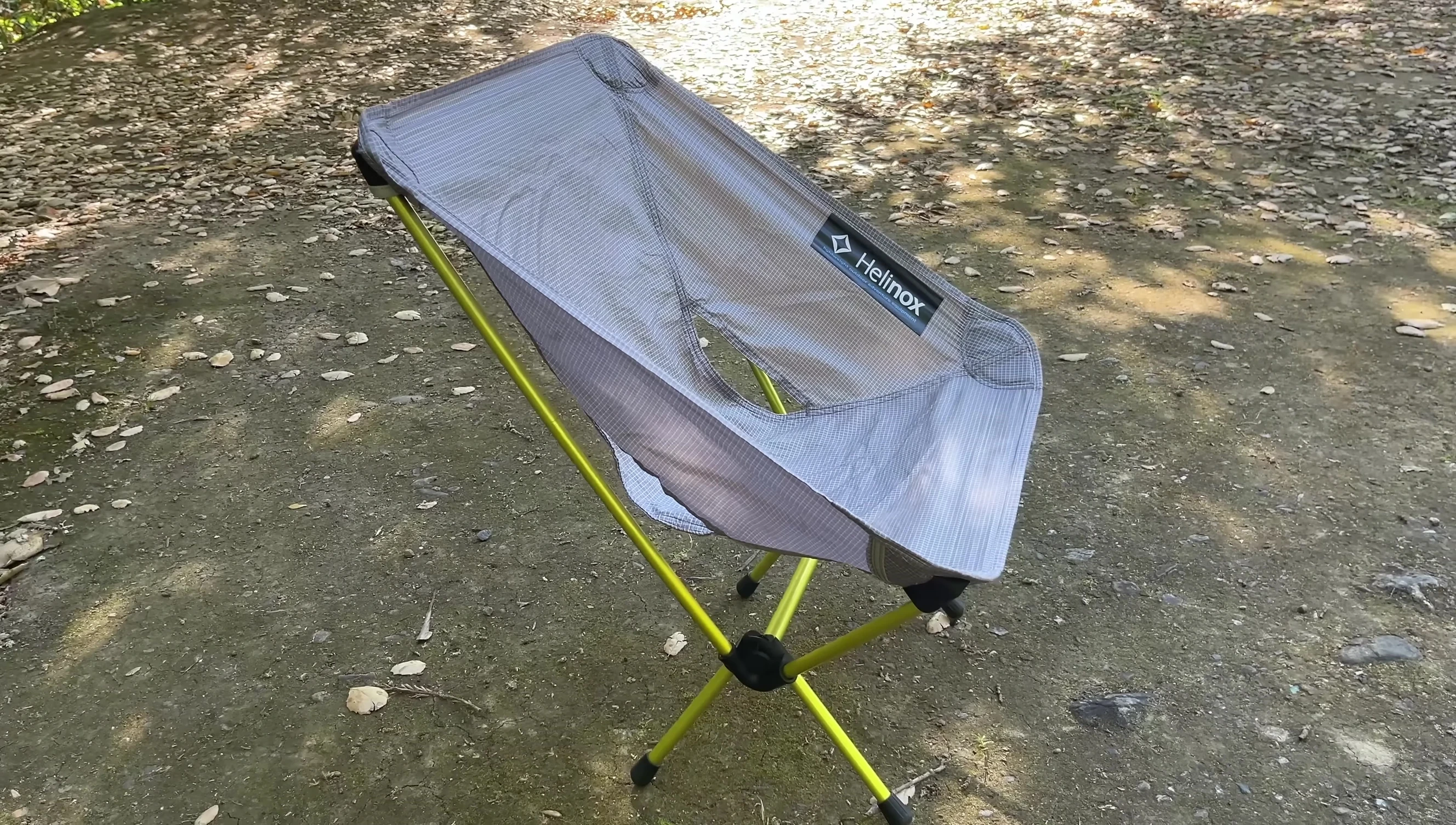 Close-up shot of the Heliox Chair Zero being set up.