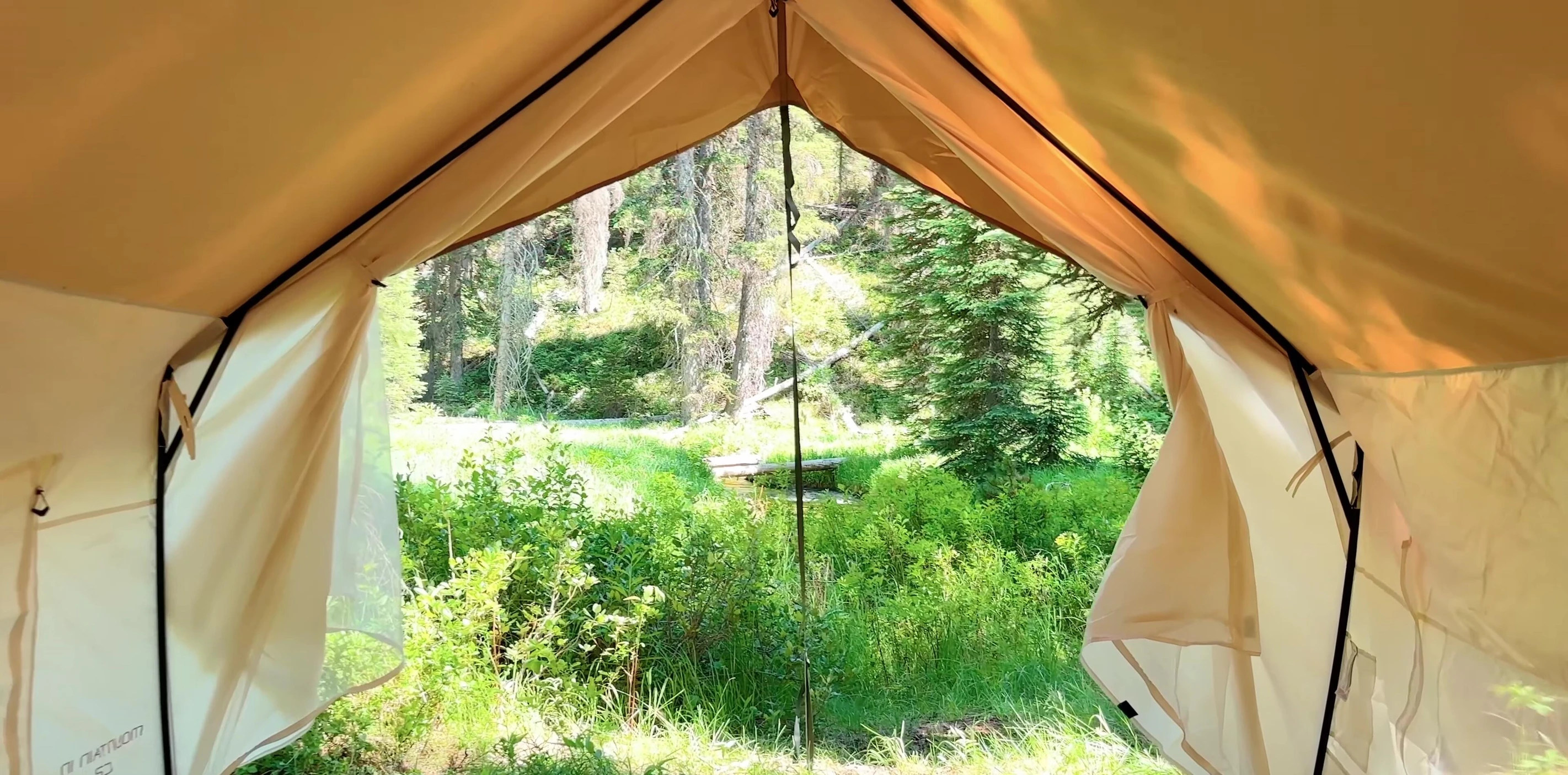 The open doorway of the tent, showcasing the view.