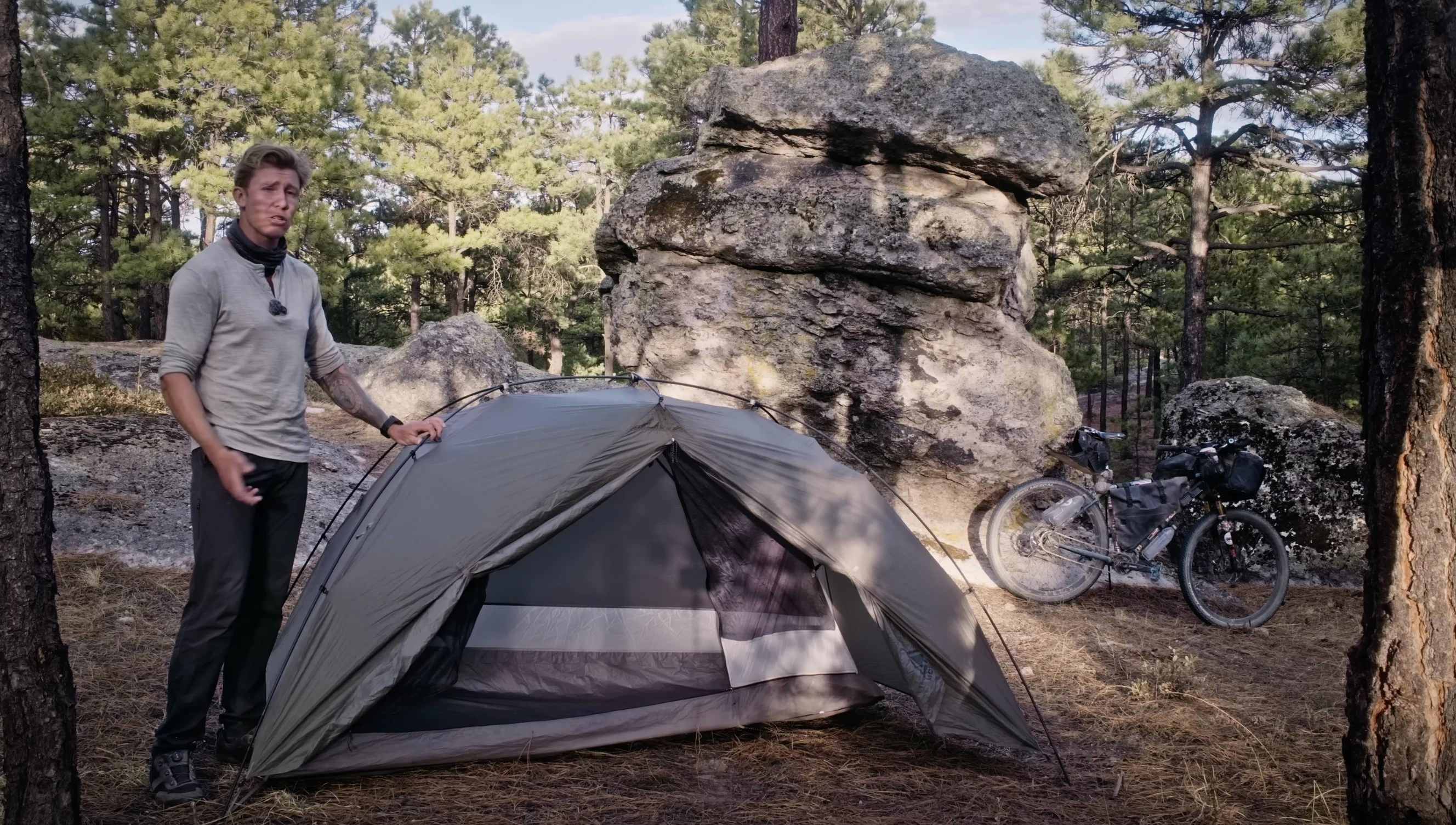 The modified corner with carabiners