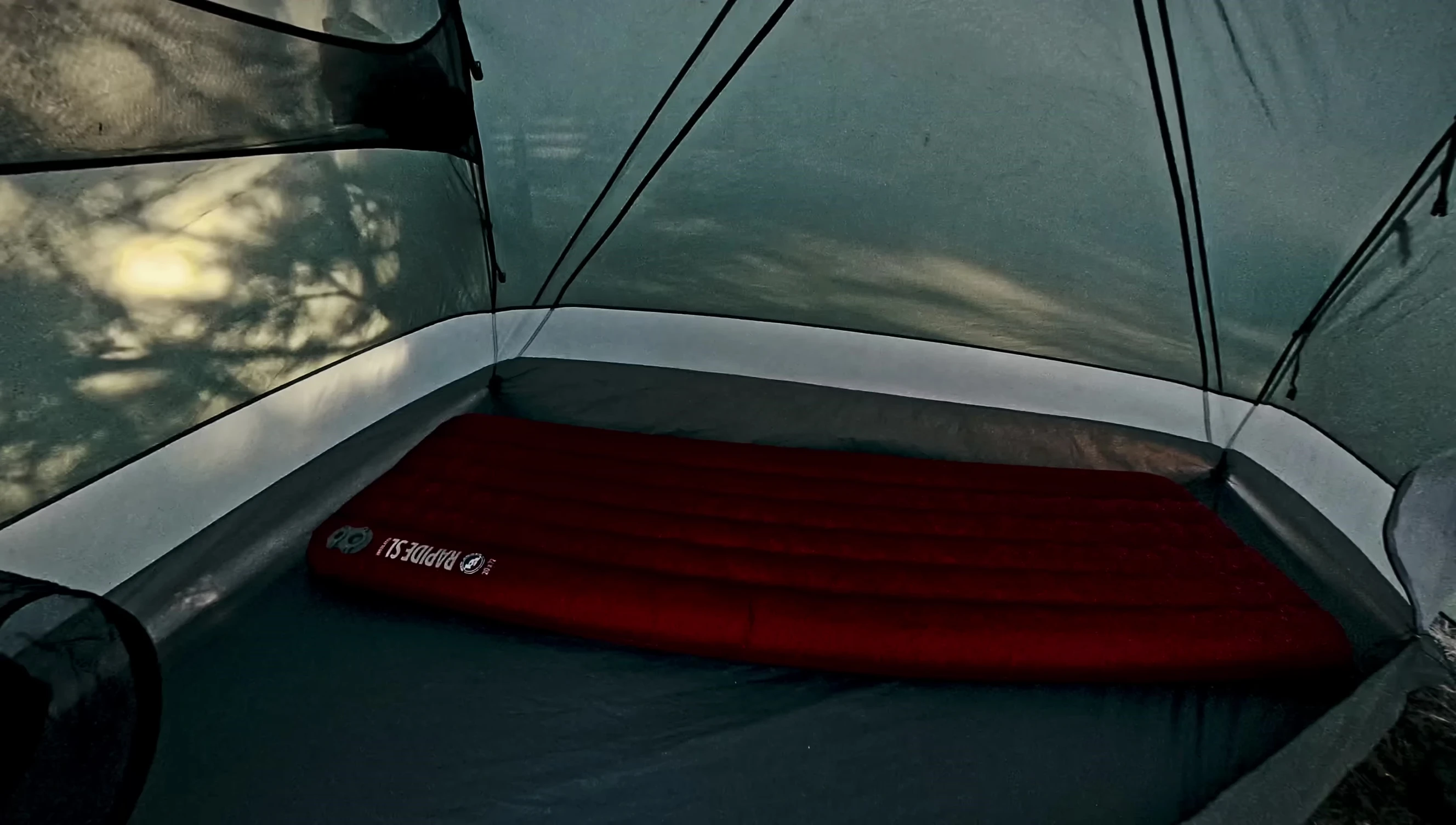 Sleeping pad inside the tent showing ample space