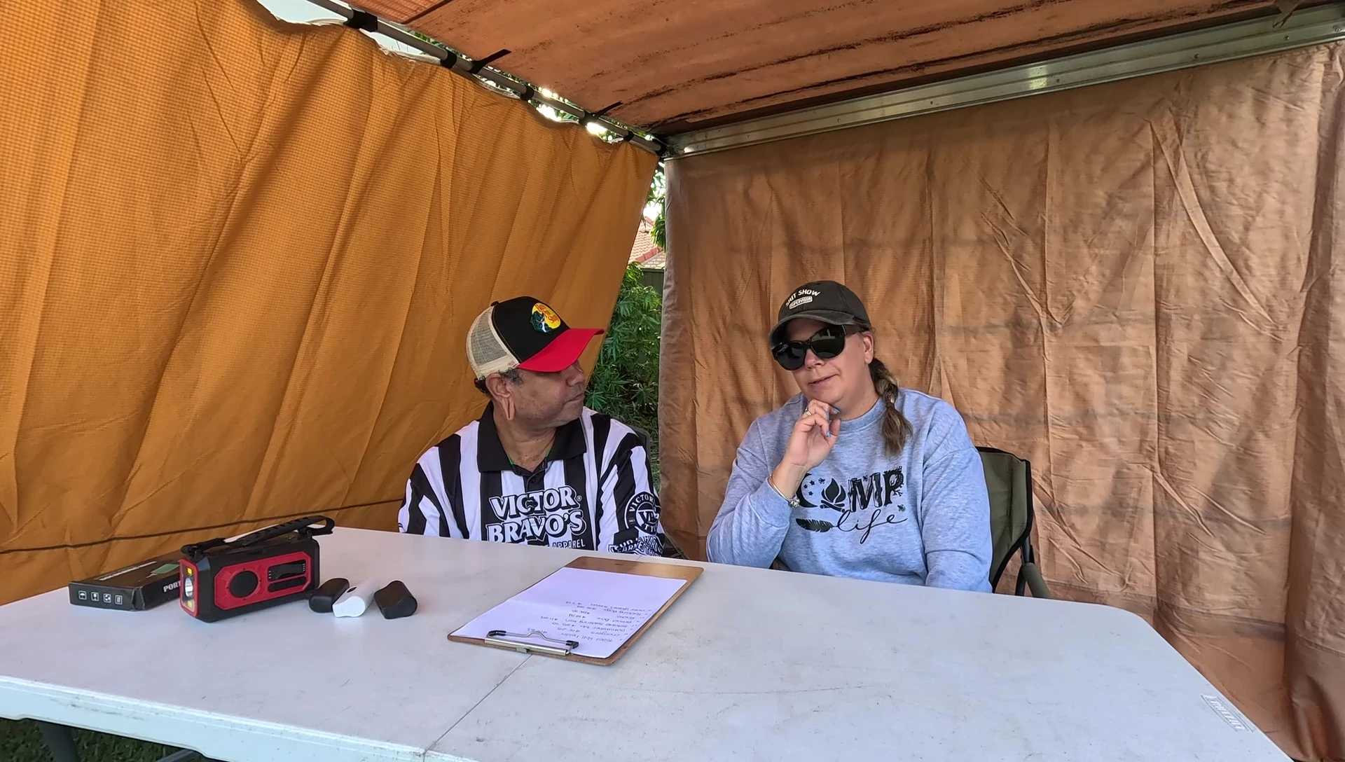 Close-up of the over-glasses sunglasses.